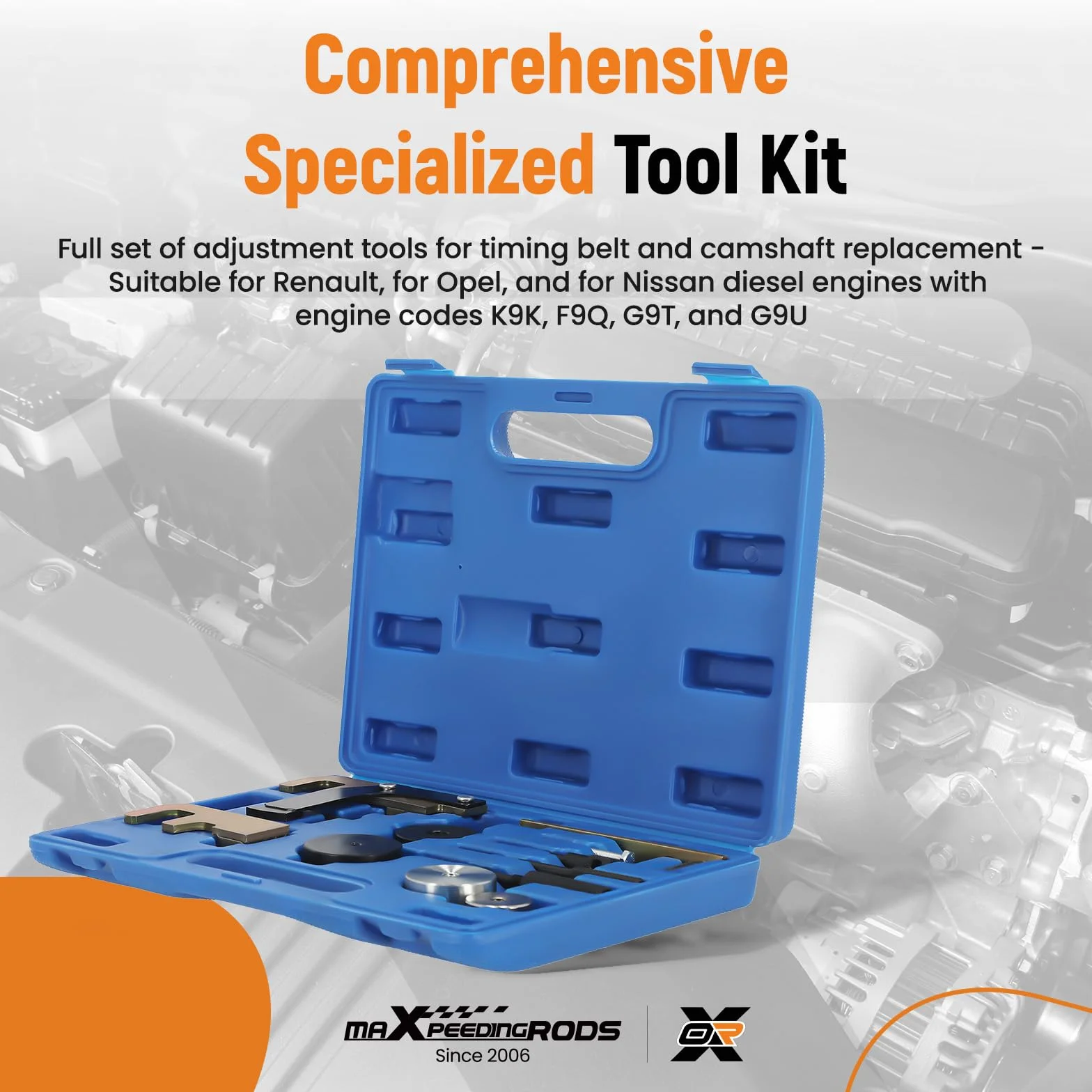 maXpeedingrods Motore Tempismo Impostazione Bloccaggio Kit per Renault per Nissan per Opel 1.5 1.9 DCI K9K F9Q G9T G9U 2.2 2.5 dCi/Di/DTi/CDTi MOT1538 MOT1537 MOT1054 KM6205