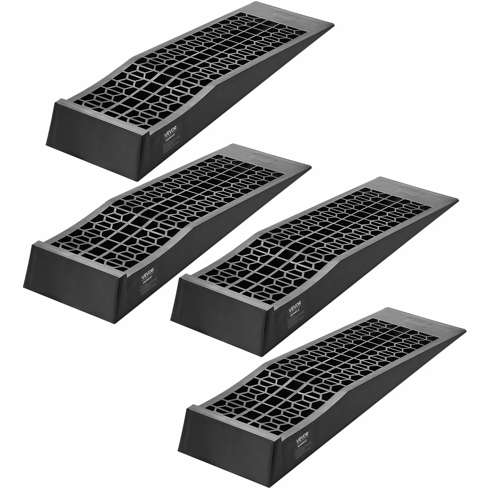VEVOR Rampa di Carico per Auto, Altezza di Sollevamento 65 mm, Rampa per Sollevamento per Auto da Officina, Cambio Olio e Riparazione Camion, Ogni Pezzo Carico 9072 kg, Nero 4 Pezzi
