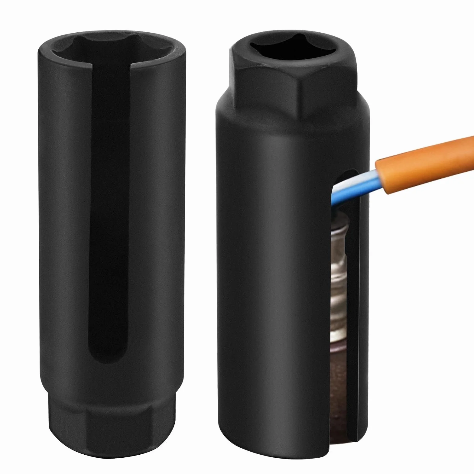 Chiave Sonda Lambda Universale 22mm 2 Pezzi con Bussola 1/2" per Rimozione Auto