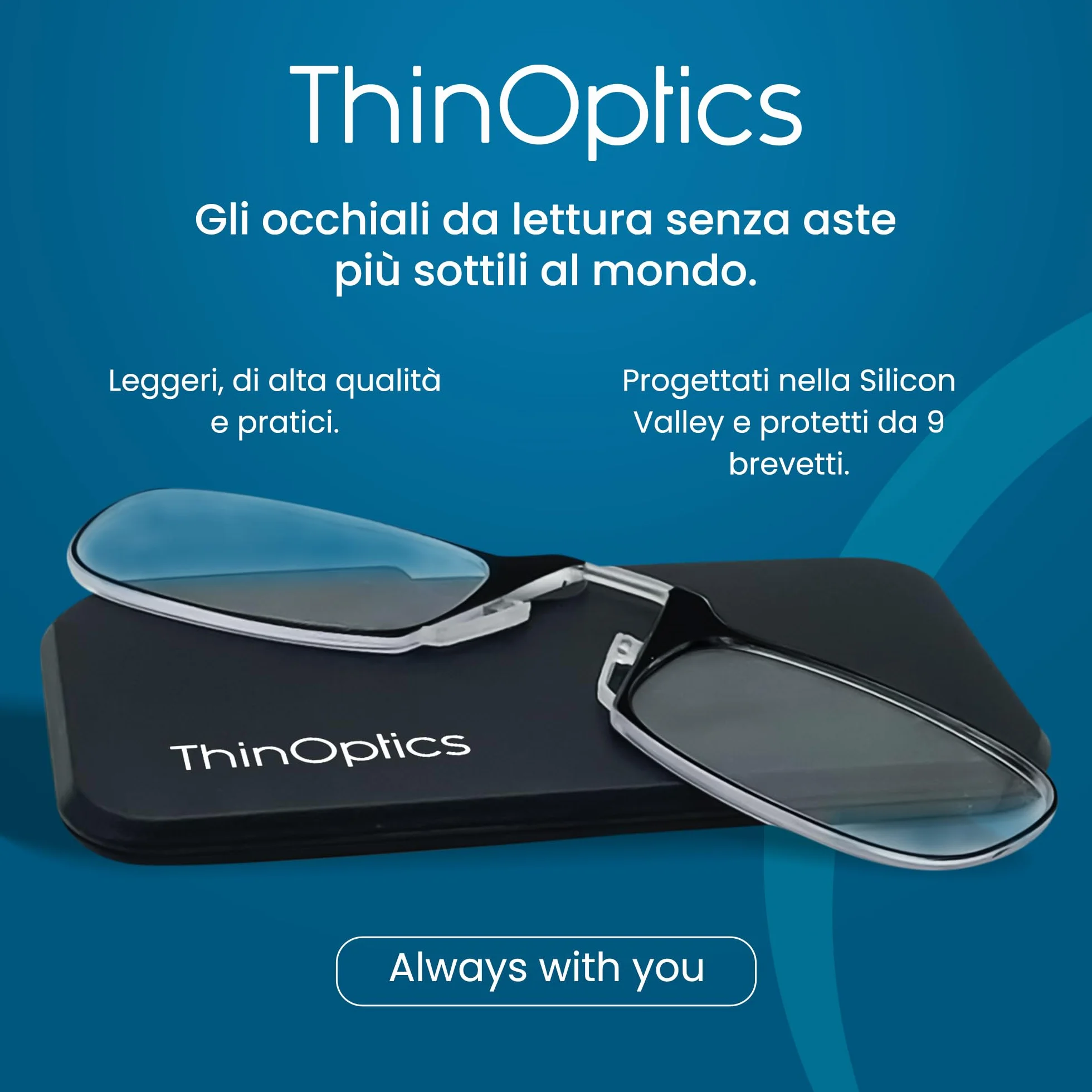 ThinOptics Gafas De Lectura Estuche Compacto Universal - Unisexo Hombres Mujeres - Gafas De Lectura Compactas Y Livianas Con Tecnología Flex-fit