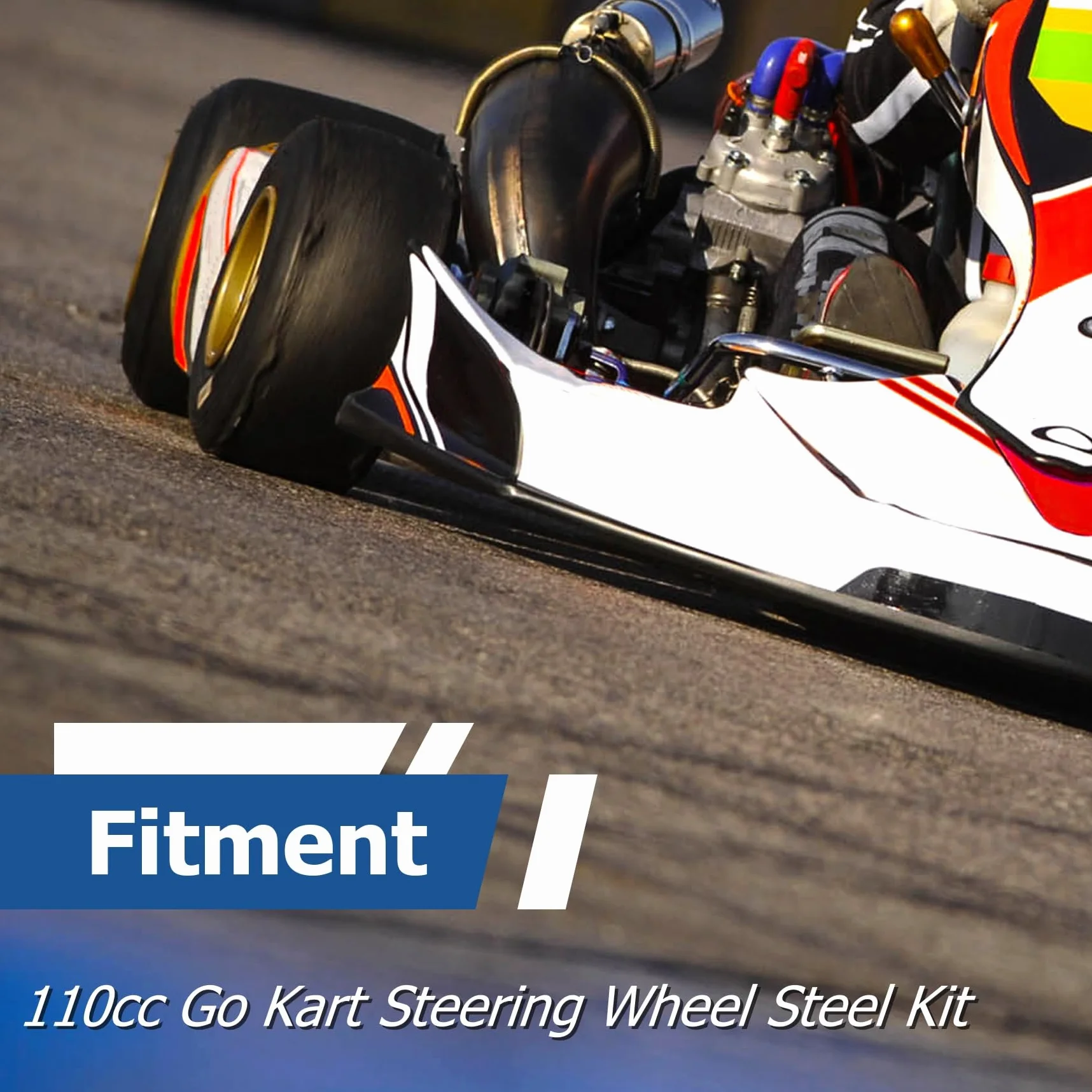 Kit volante in acciaio cremagliera ingranaggi pignone albero regolabile sostituzione per Go Kart 110cc