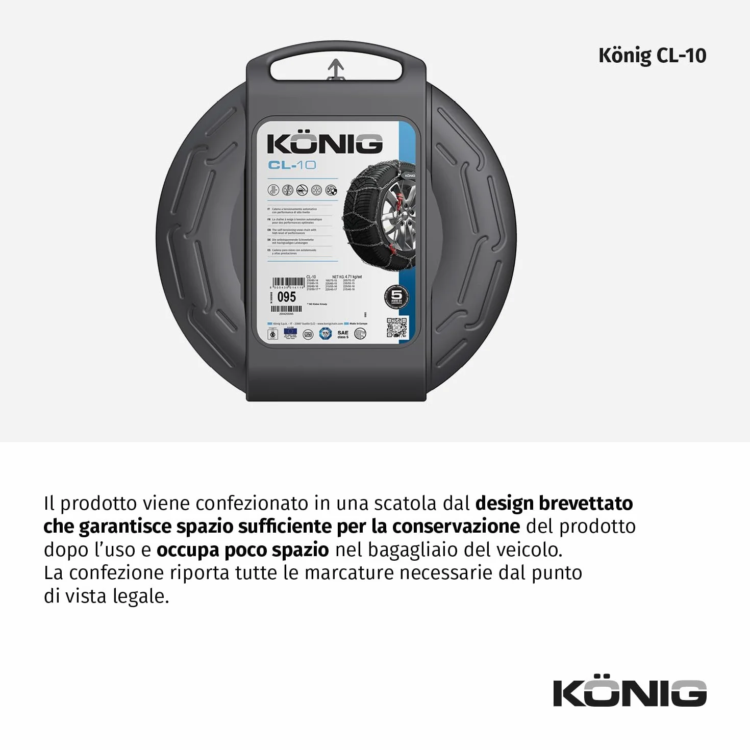 KÖNIG CL-10 080 - Catene da Neve, 1 Paio