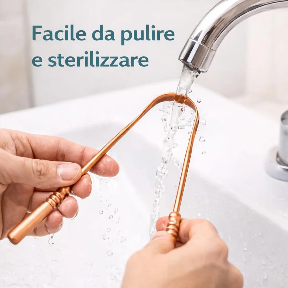 Kosha Ayurveda Nettalingua in Rame - Pulisci Lingua Antimicrobico per Alito Cattivo