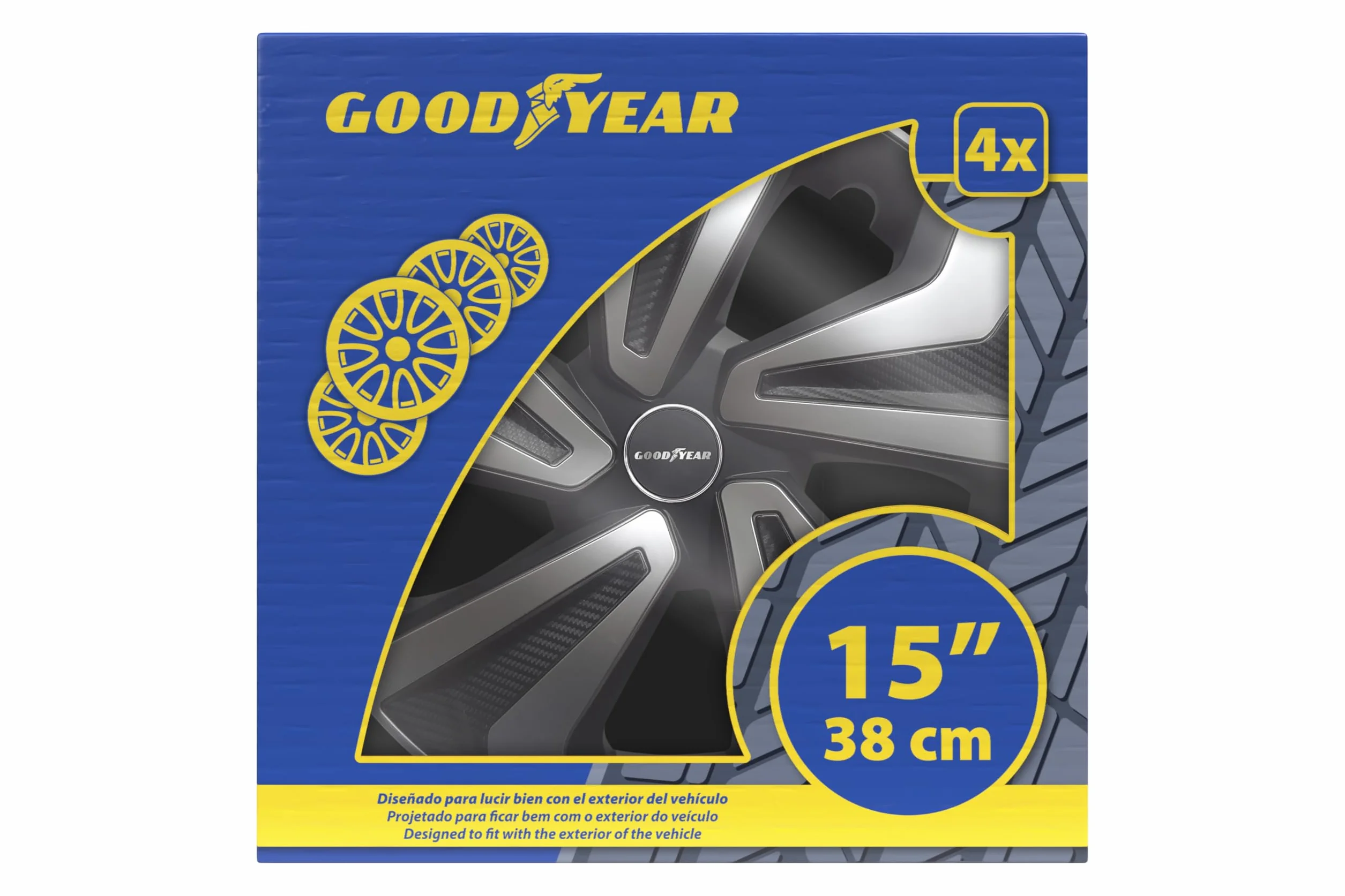Goodyear Set di 4 copricerchi da 15" Montreal Nero/Argento