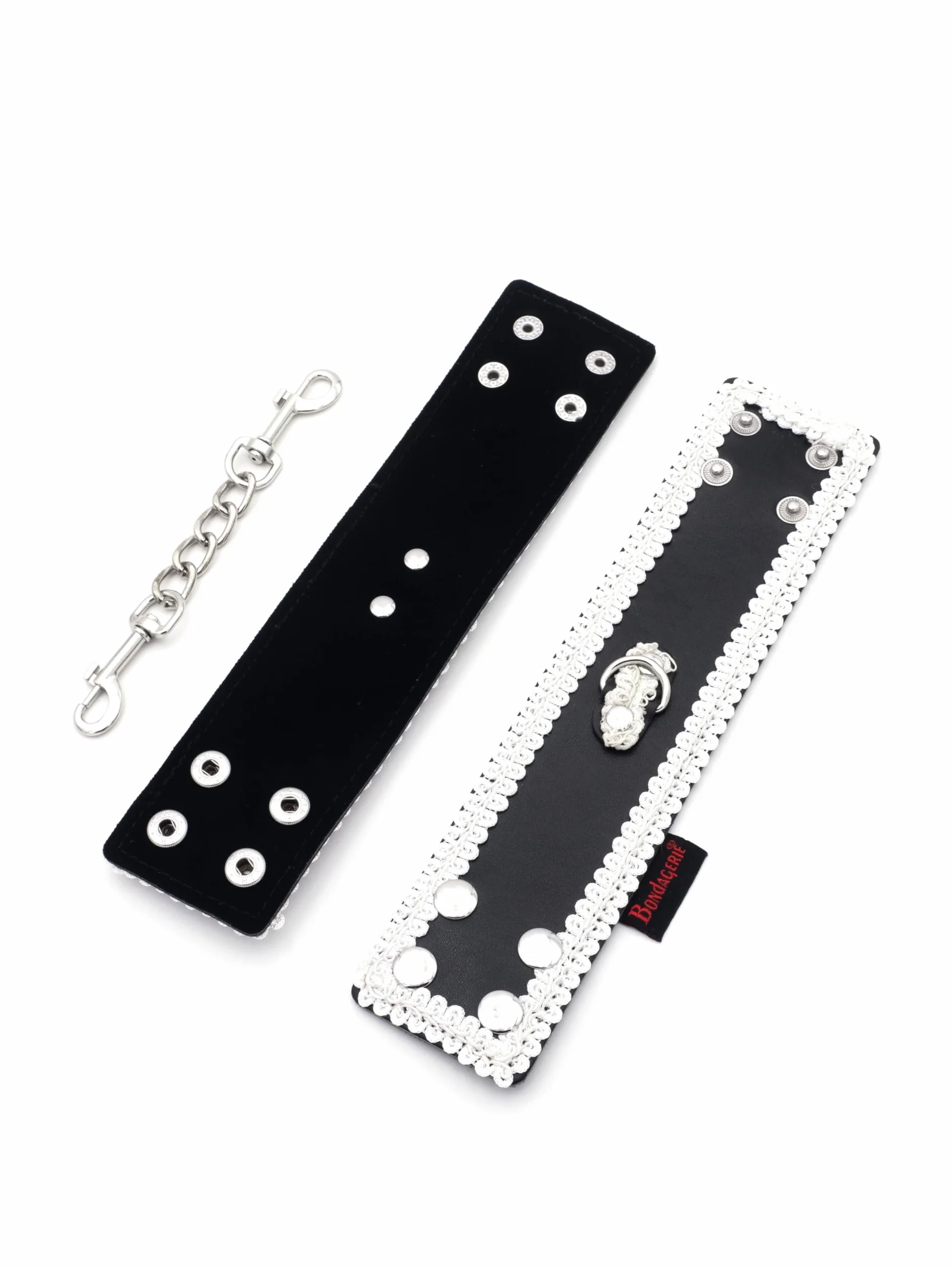 BONDAGERIE® Manette gotiche con disegno ricamato