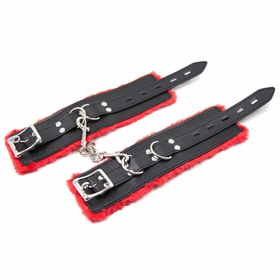 BONDAGERIE® Kit Accessori Completo da 10 pezzi, Manette Cavigliere Corda Collare guinzaglio Frustino
