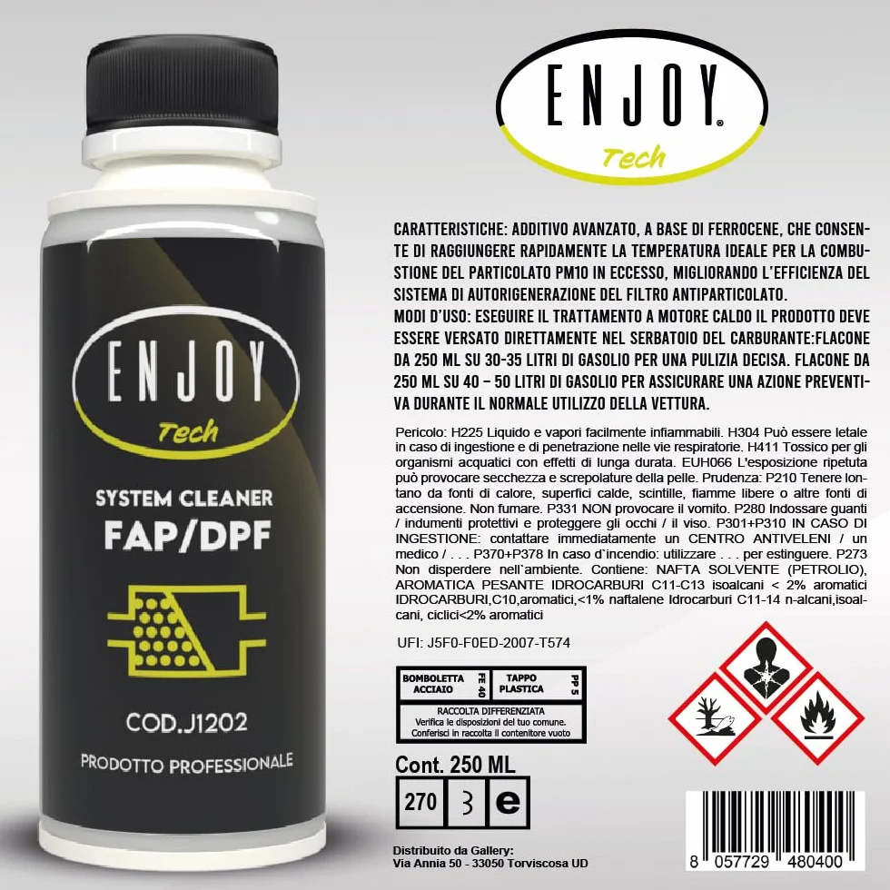 ENJOY TECH Additivo Diesel System Cleaner FAP/Dpf 250ML