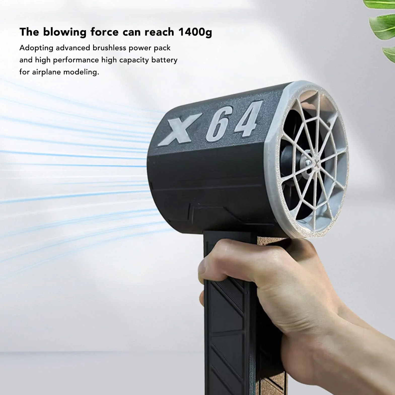 X64 Thunder Jet Dry - Soffiatore Auto 8000Mah, Ventola Turbo 11Blade 64mm, Soffiatore D'aria Brushless