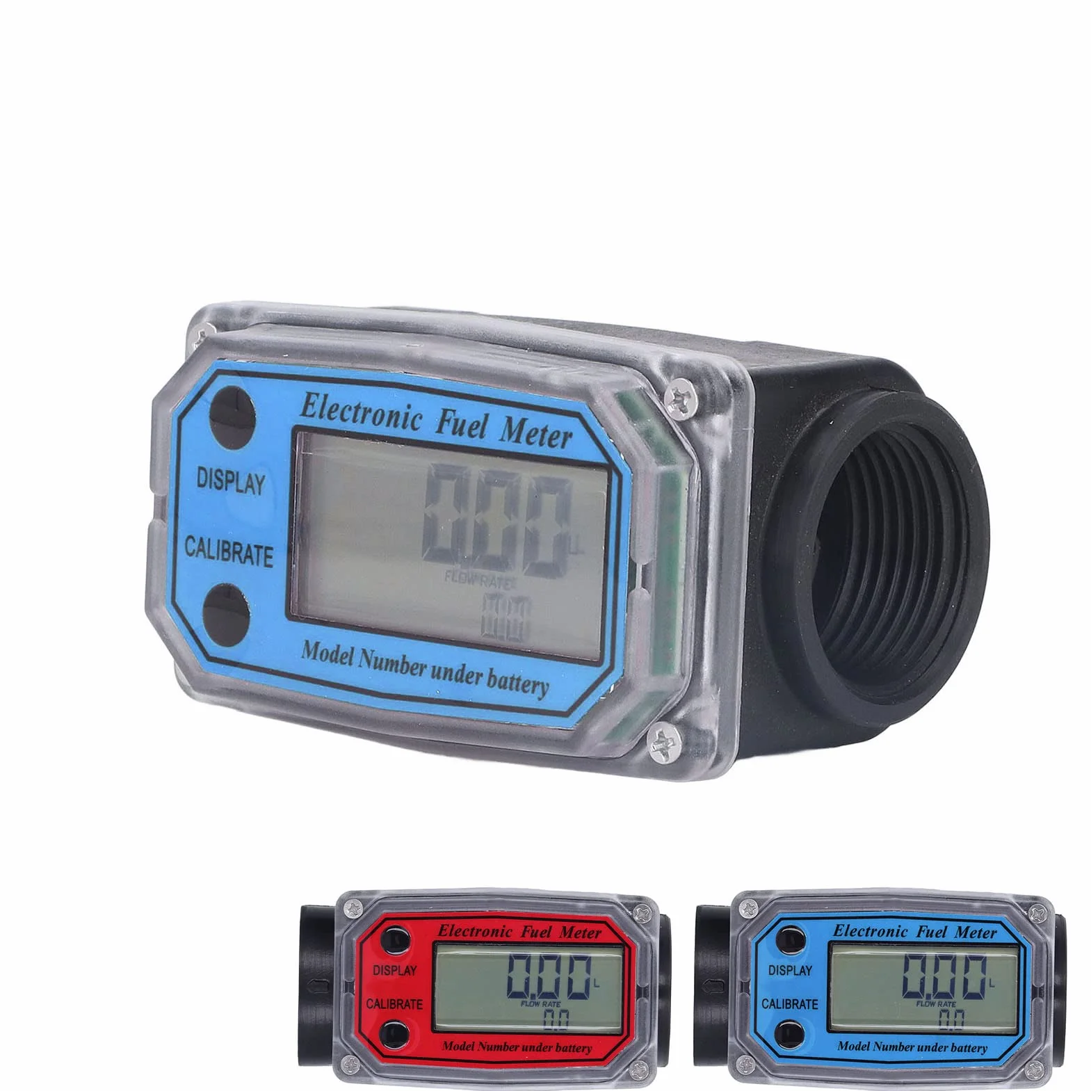 Flussometro a Turbina, Flussometro Digitale del Carburante, Misuratore di Portata del Carburante a Turbina con Display Digitale con Batteria per Misurare la Benzina Cherosene (1