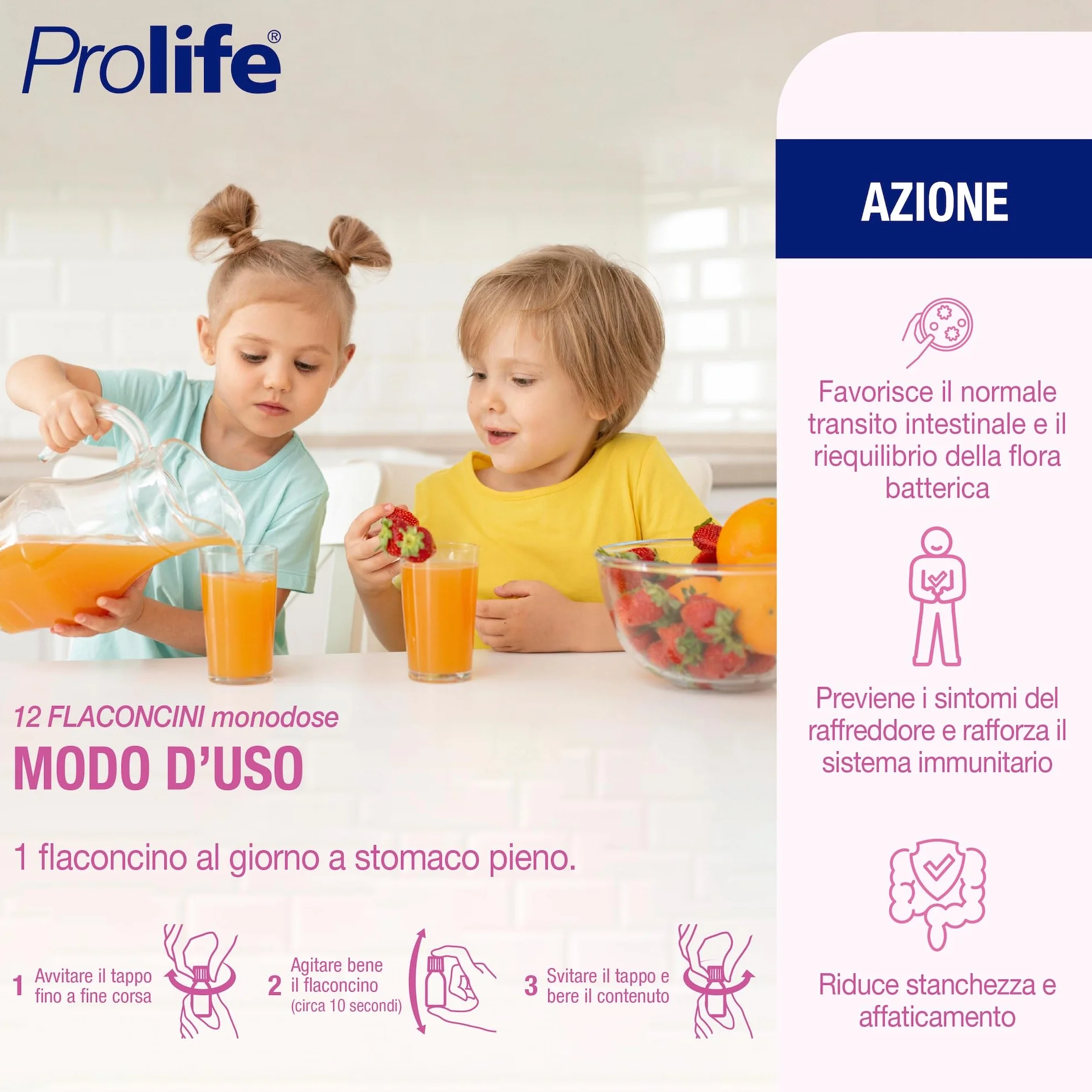 Prolife Pediatrico Integratore Fermenti Lattici Bifidobatteri 3 Miliardi 3 Pack 10 Flaconcini 8 ml Equilibrio Intestinale Bambini