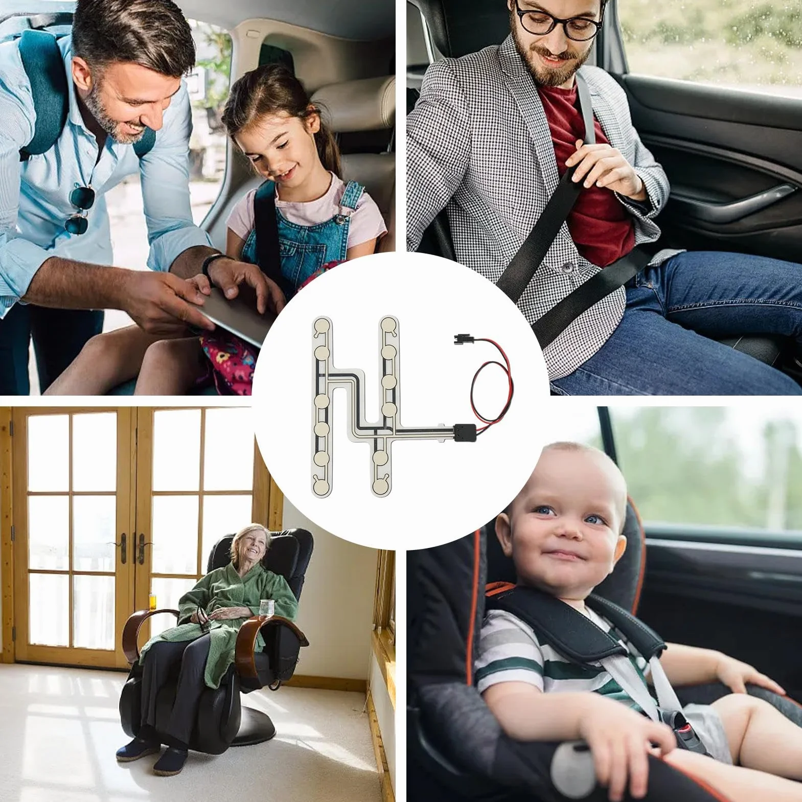 Sensore Di Pressione Della Cintura Di Sicurezza - Promemoria Sicuro Del Sensore Di Pressione Della Cintura Di Sicurezza Per Auto | Accessorio Di Guida Per Avvisi Luminosi E Acustici Semplice Da Config
