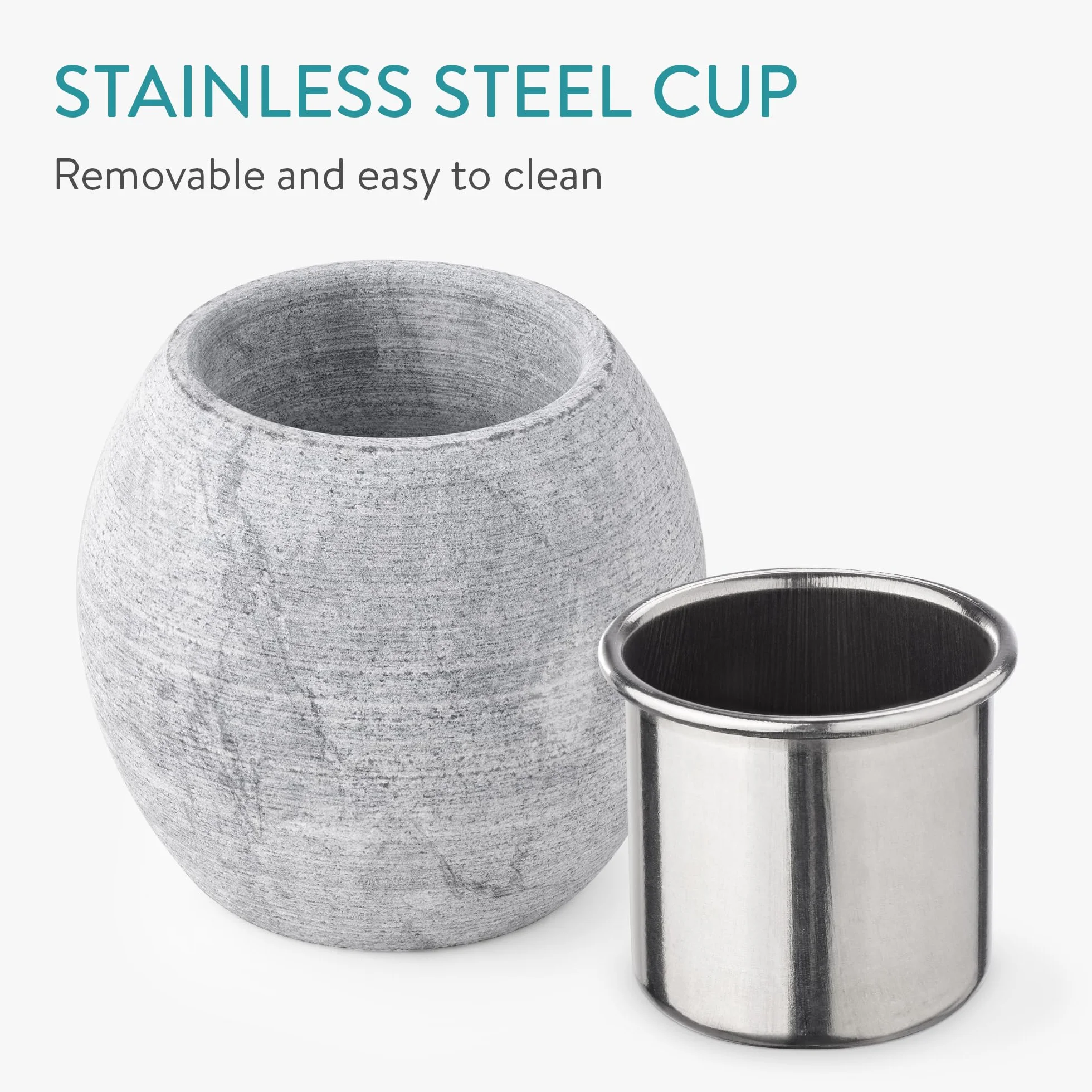 Navaris Tazza Sauna Pietra Ollare Contenitore Oli Essenziali Aromaterapia Ø 5 x 5 cm Grigio
