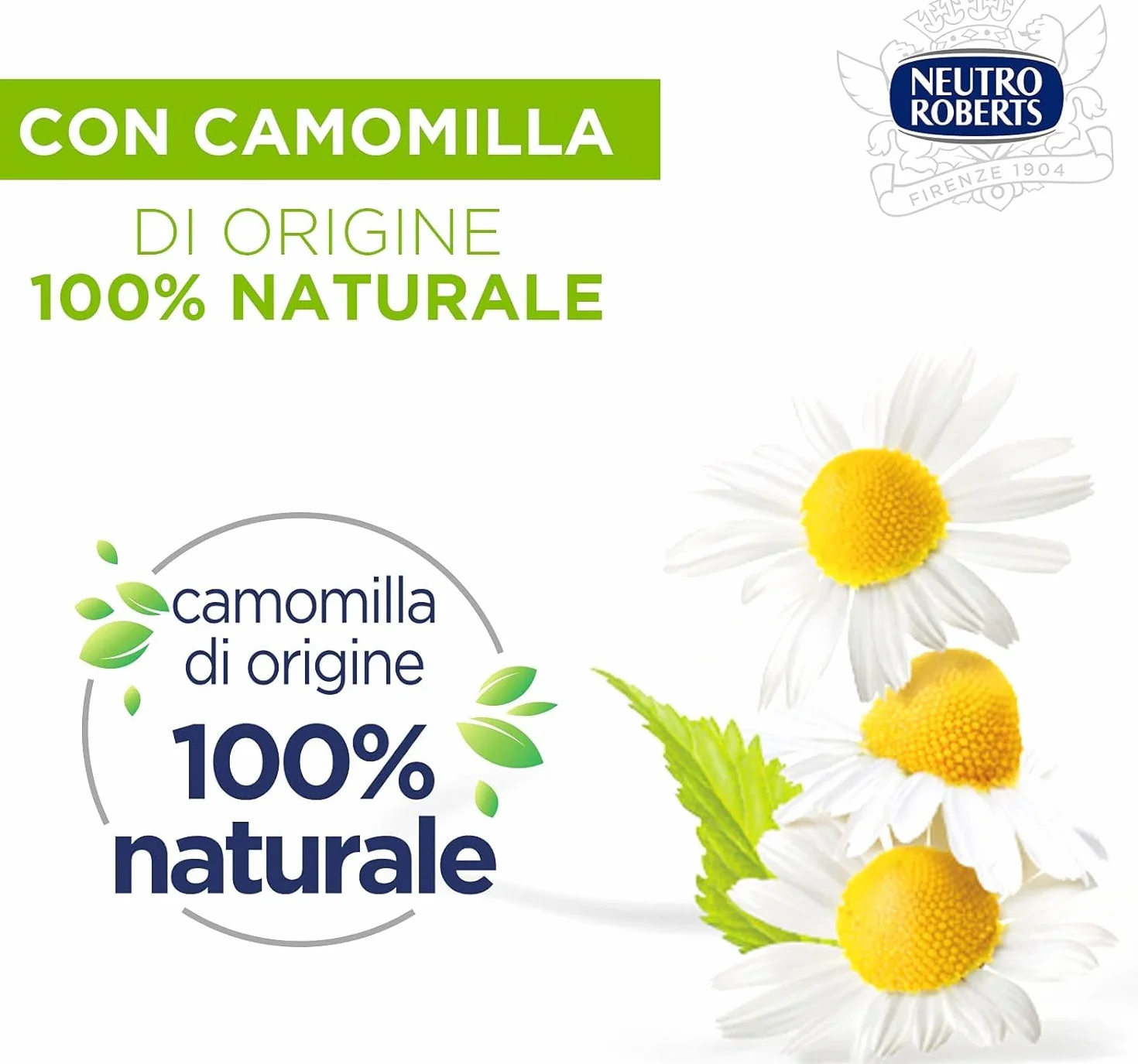 Neutro Roberts Detergente Intimo Delicato con Camomilla 100% Naturale per Pelli Sensibili 4x200 ml