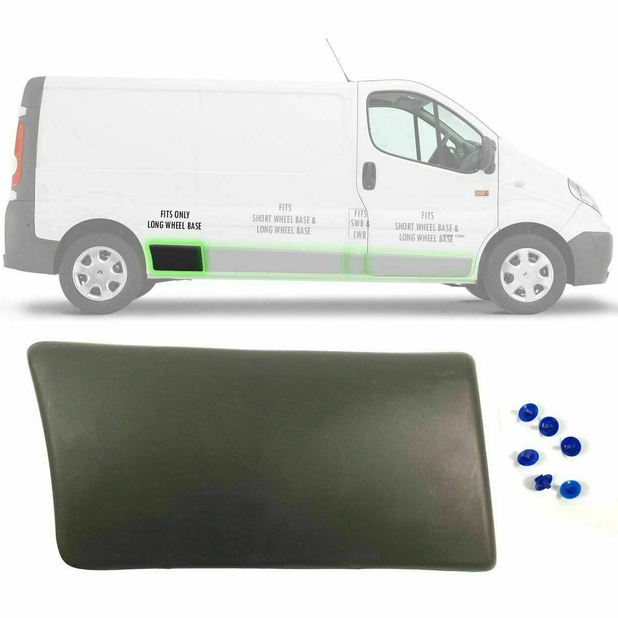 Pannello di Modanatura Rivestimento Lato Posteriore Destro DX compatibile per Trafic II, Vivaro A, Primastar 2001-2013