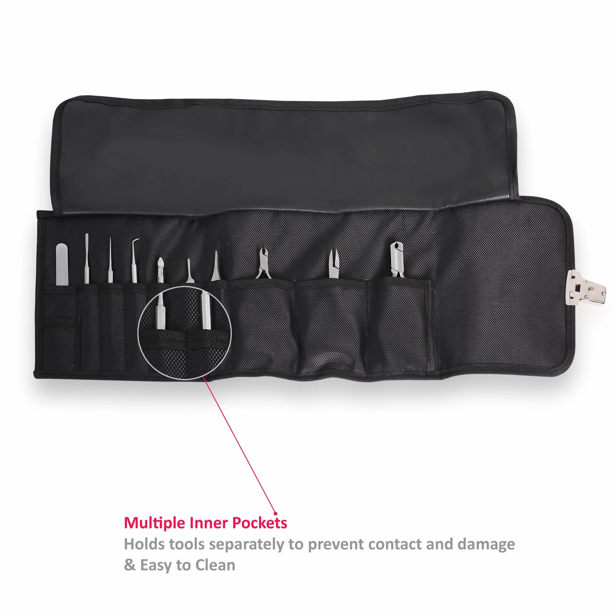 Custodia per Podologia Storage Bag Manicure Pedicure Cosmetici Borsa Nero 13 cm x 19 cm