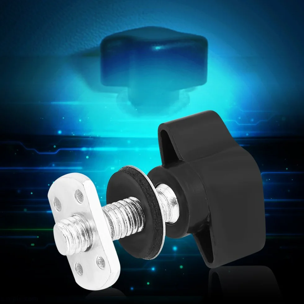 Elementi di Fissaggio Hard Top Metallo Nero Argento 8 Pezzi Universali Viti a Testa Zigrinata Dadi Bulloni Rondelle