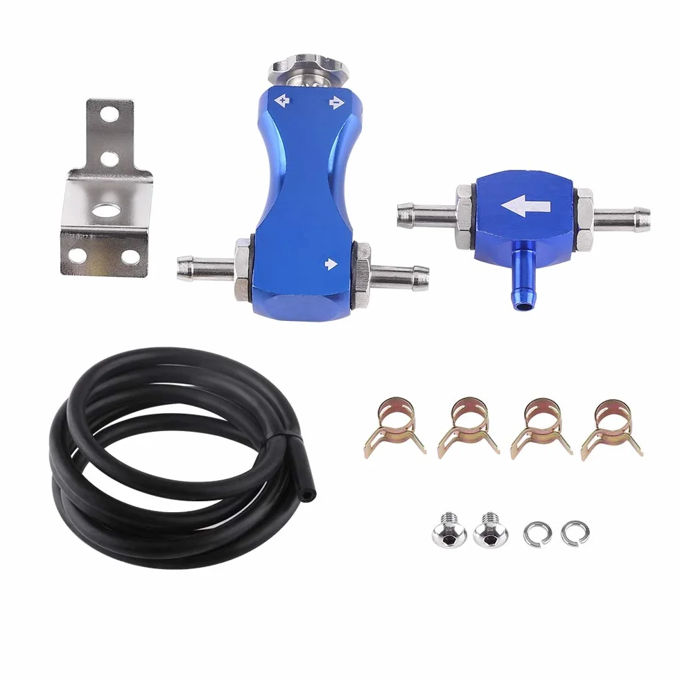 Turbo Boost Controller Manuale, Kit Controllo Boost Regolabile 1-30 PSI, Valvola di Sfiato Bilanciata per Auto Benzina, Alluminio Lavorato CNC, Montaggio in Cabina (Blu)