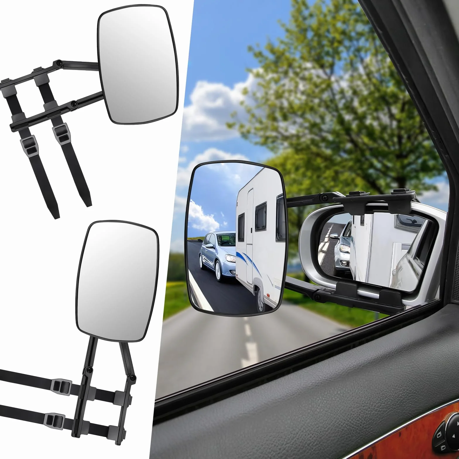 Specchi Supplementari Caravan 2 Pezzi per Roulotte e Motorhome
