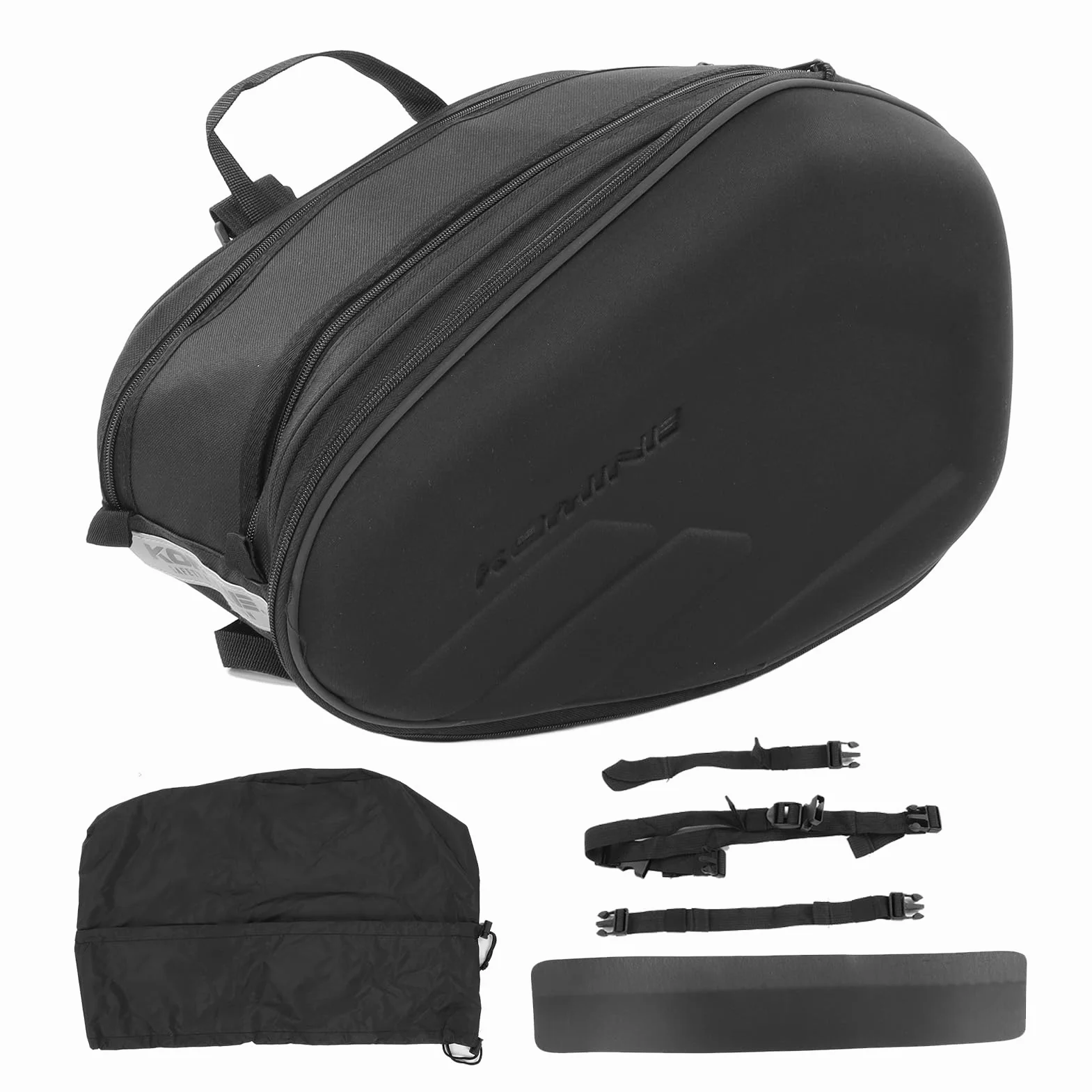 Borsa Sella Moto Impermeabile Tessuto Oxford 600D Grande Capacità Nero