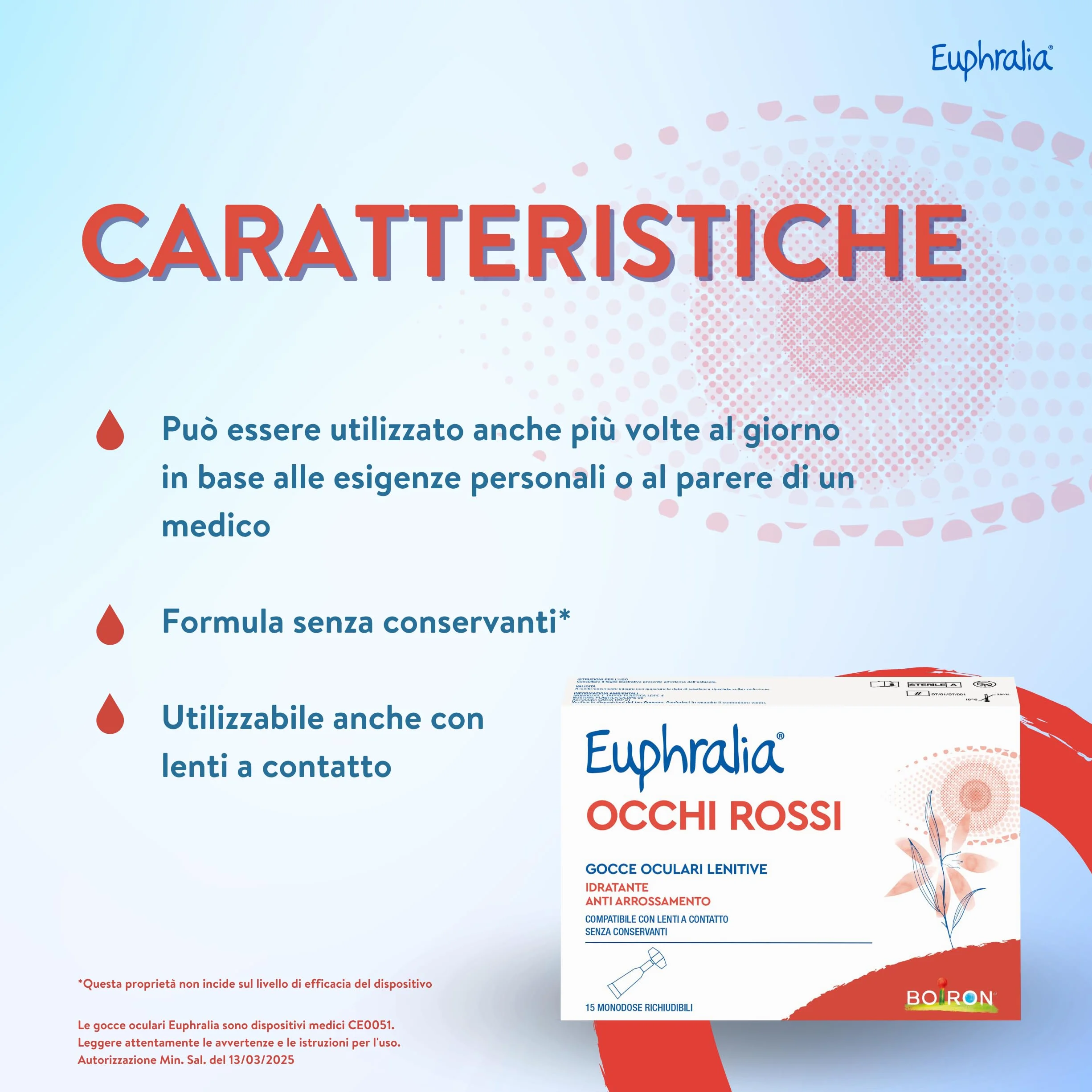 Euphralia Occhi Rossi Gocce Oculari Lenitive 15 Monodose Acido Ialuronico Camomilla