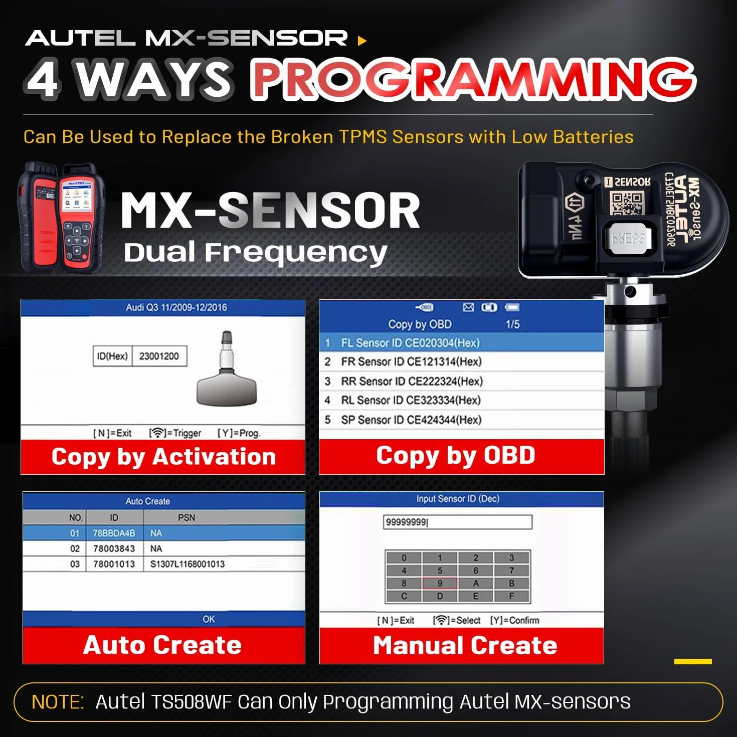 Autel MaxiTPMS TS508WF: 2026 Aggiorna Wi-Fi per TS508 TS501 PRO TS408S, Strumento Programmazione TPMS, Attivazione Tutti Sensori, Program Sensore MX, Ripristino TPMS, Lettura/Cancellazi Codice TPMS