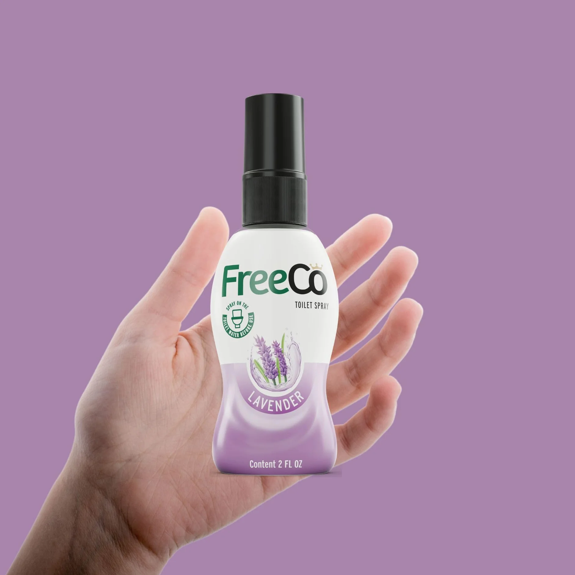 FreeCo Spray WC Blocca Odori Pre-uso Oli Essenziali Naturali Confezione 3x60 ml Fragranza Lavanda