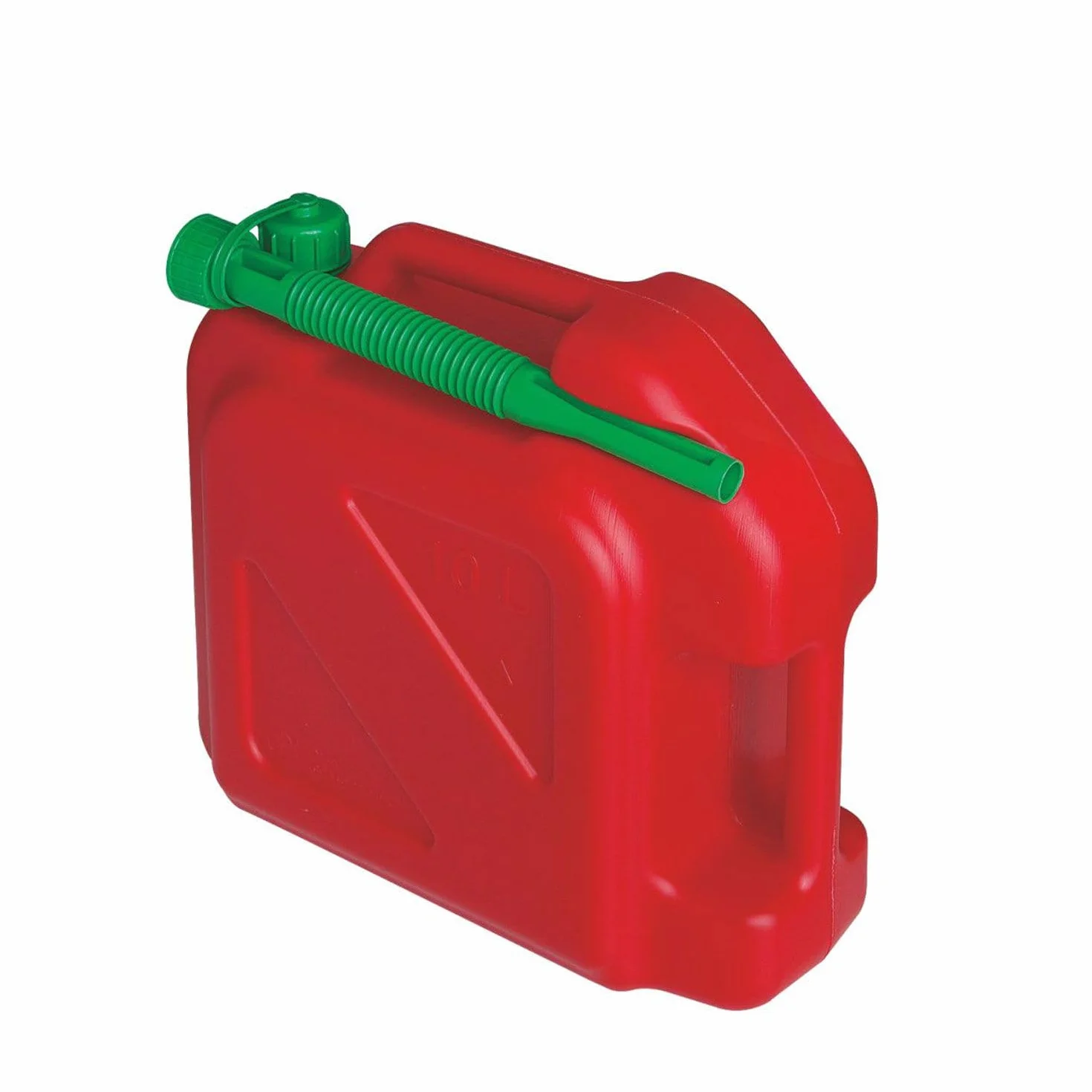 ToM PaR Tanica benzina 10L HDPE Certificata UE Indicatore livello beccuccio anti-versamento Per benzina & diesel Rossa