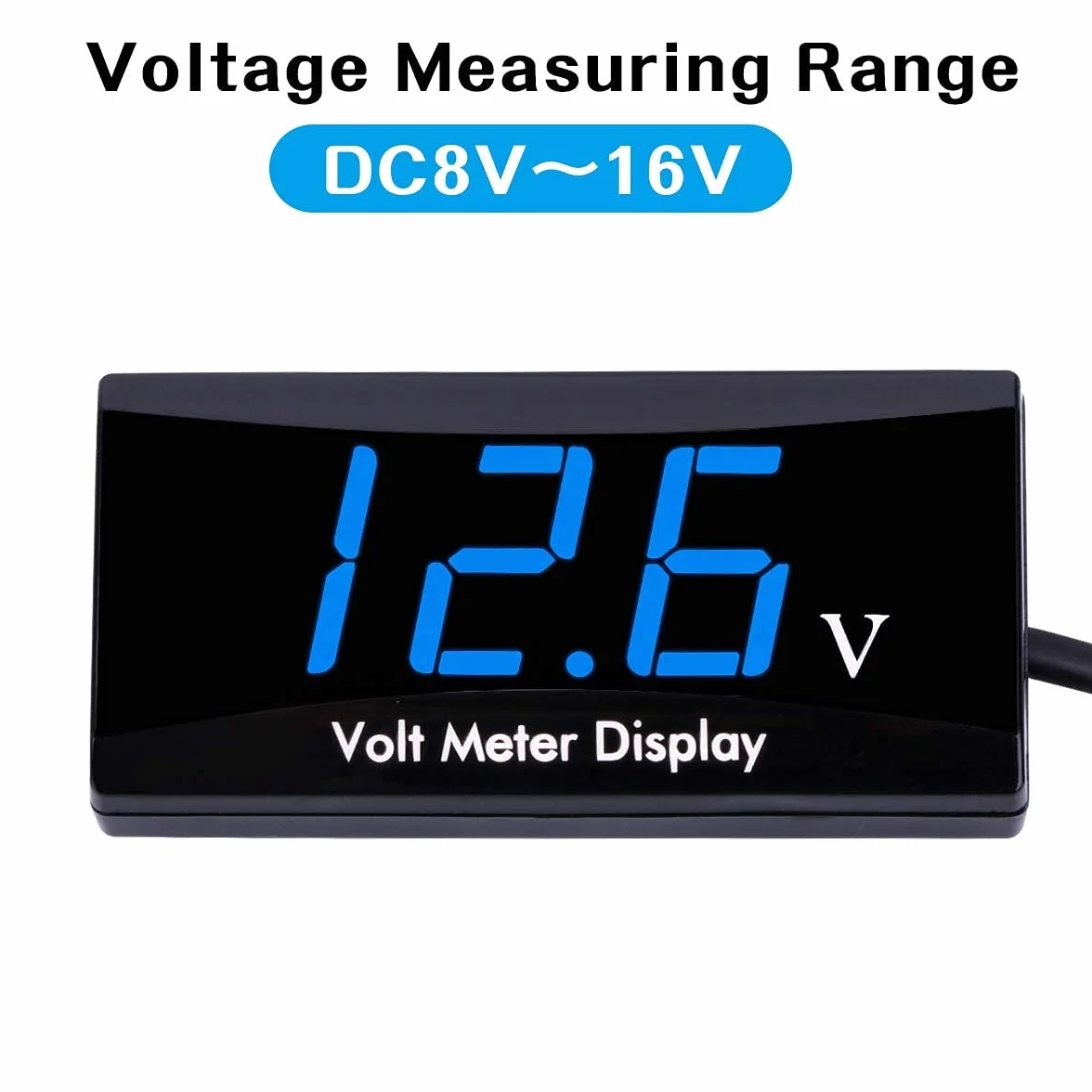DollaTek Voltmetro Digitale con Display a LED misuratore del Pannello per Moto da Auto DC 12V - Carattere Blu
