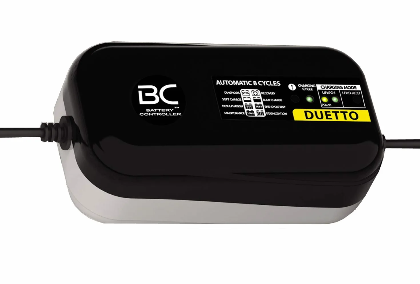 BC Battery Controller DUETTO Caricabatterie/Mantenitore Intelligente 1.5 Amp per Batterie 12V Litio e 12V Piombo-Acido, adatto per Moto, Scooter e per tutte le batterie fino a 100Ah