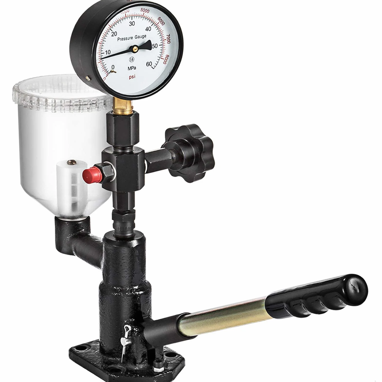 VEVOR 400BAR Tester per iniettori diesel 0-400BAR / 0-6000PSI, iniettore ugello Tester, Diesel, Dual Size Pressure Gauge Adjusts Injector Nozzle Pressure