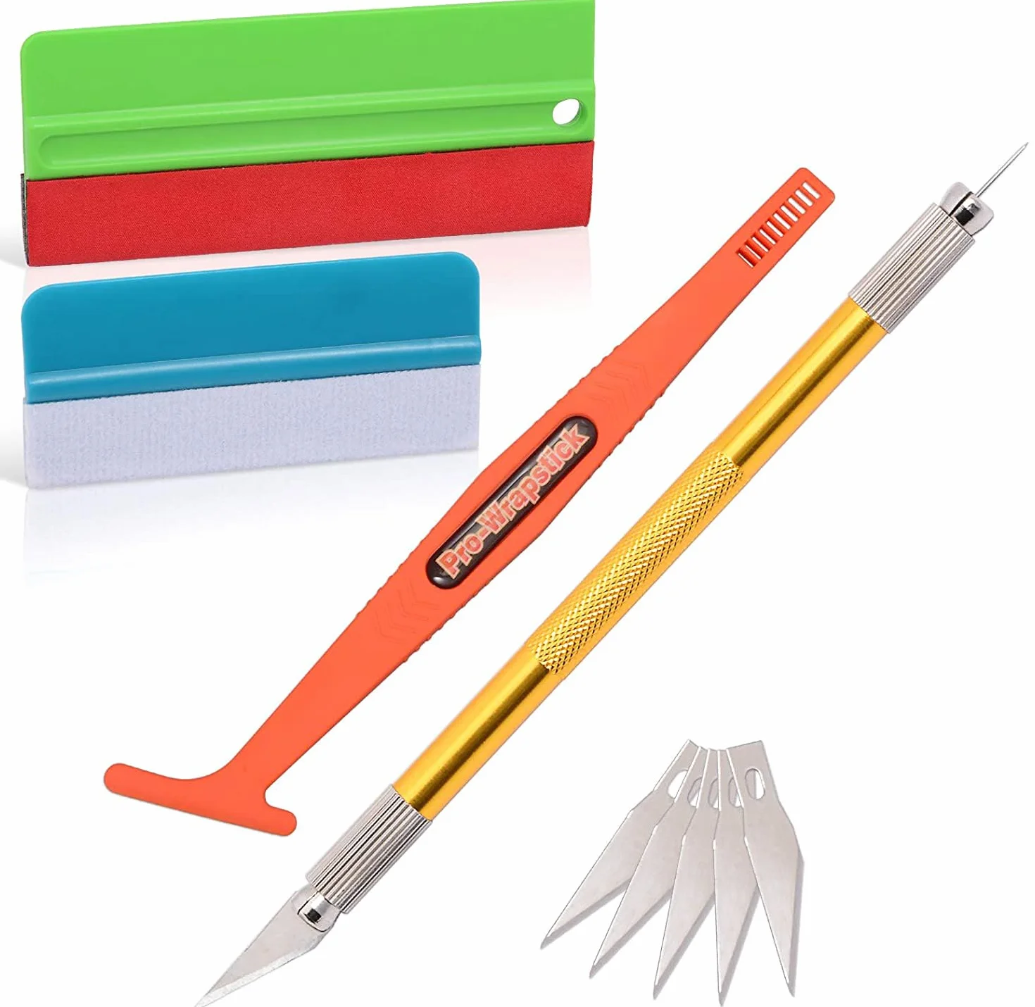 Ehdis Kit vinile Applicazione Adesivi Auto: Kit Pellicola di Alta con Taglierino Professionale e Spatole per Pellicola e stick magnetico avvolgenteper Installazione Pellicole Auto Cellulare DIY
