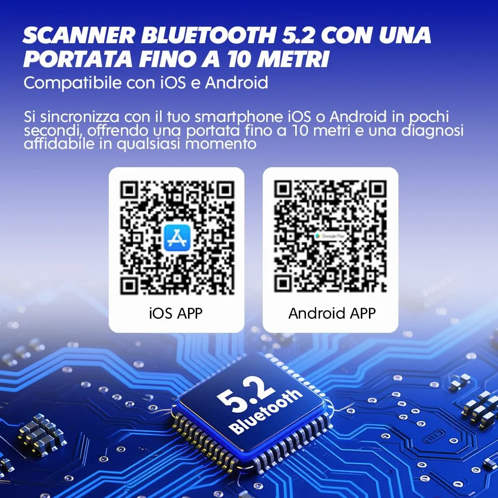 Sparco OBD2 Scanner Bluetooth 5.2 Diagnosi Auto Multimarca Lettore Codici DTC