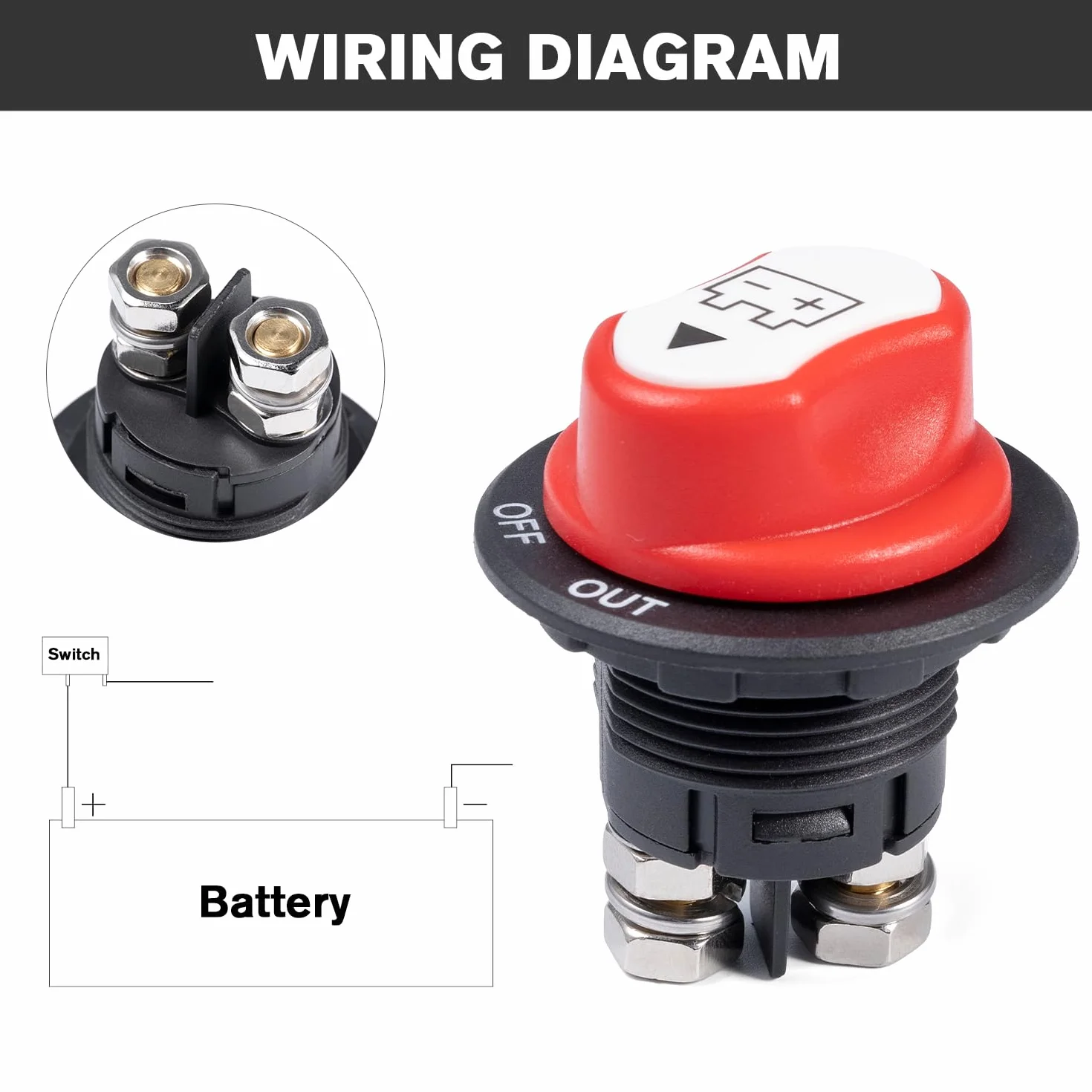 Stacca Batteria 12V 24V Stacca Batteria per Auto Staccabatteria 100A Interruttore di Alimentazione Principale Sezionatore Batteria Master per Camper Yacht Barca Camion Autobus Moto
