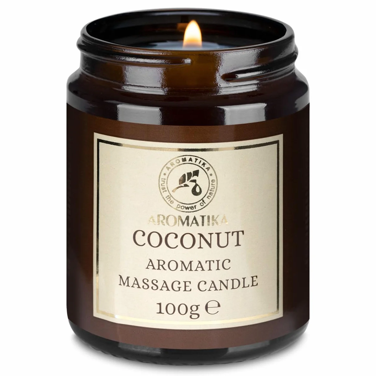 Candela da Massaggio Coco 100g - Cera di Soia - Olio di Cocco, Mandorla & Monoi di Tahiti - Aromaterapia
