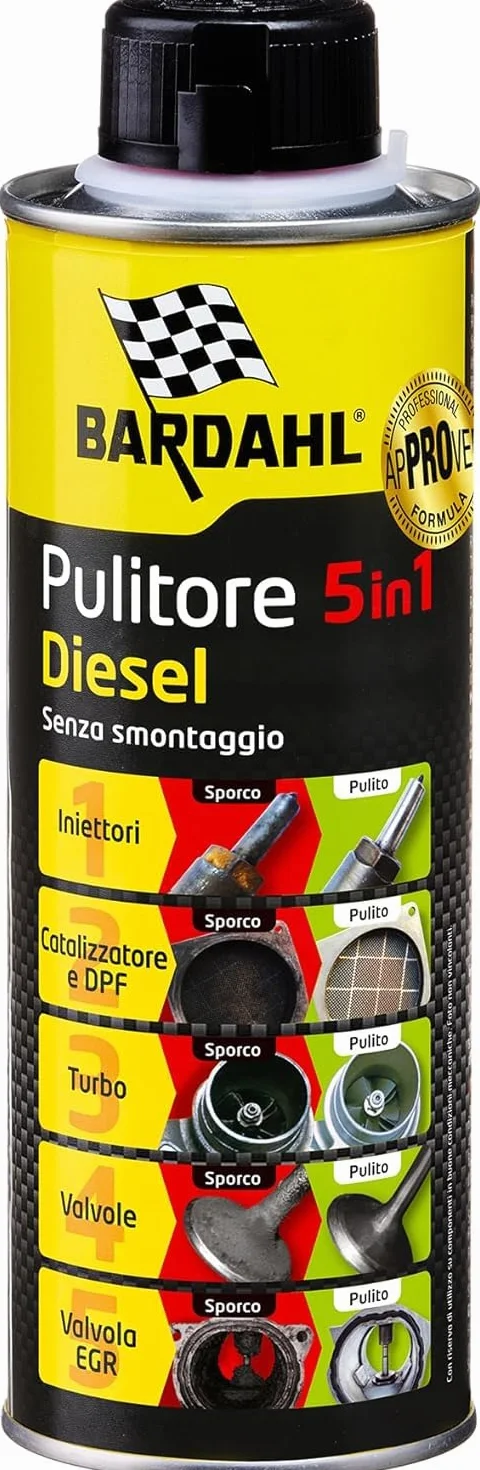 Bardahl Pulitore 5 in 1 Diesel 500 ml, Additivo Multifunzionale per Motori a Gasolio