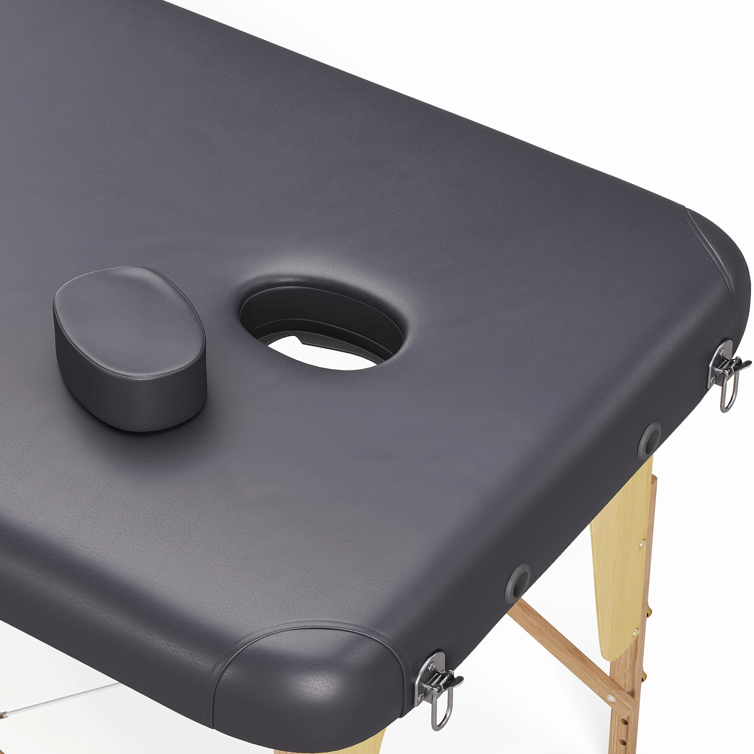 Beltom Lettino da Massaggio 3 Zone in Legno 185x60 cm Portatile 14,3 kg Nero