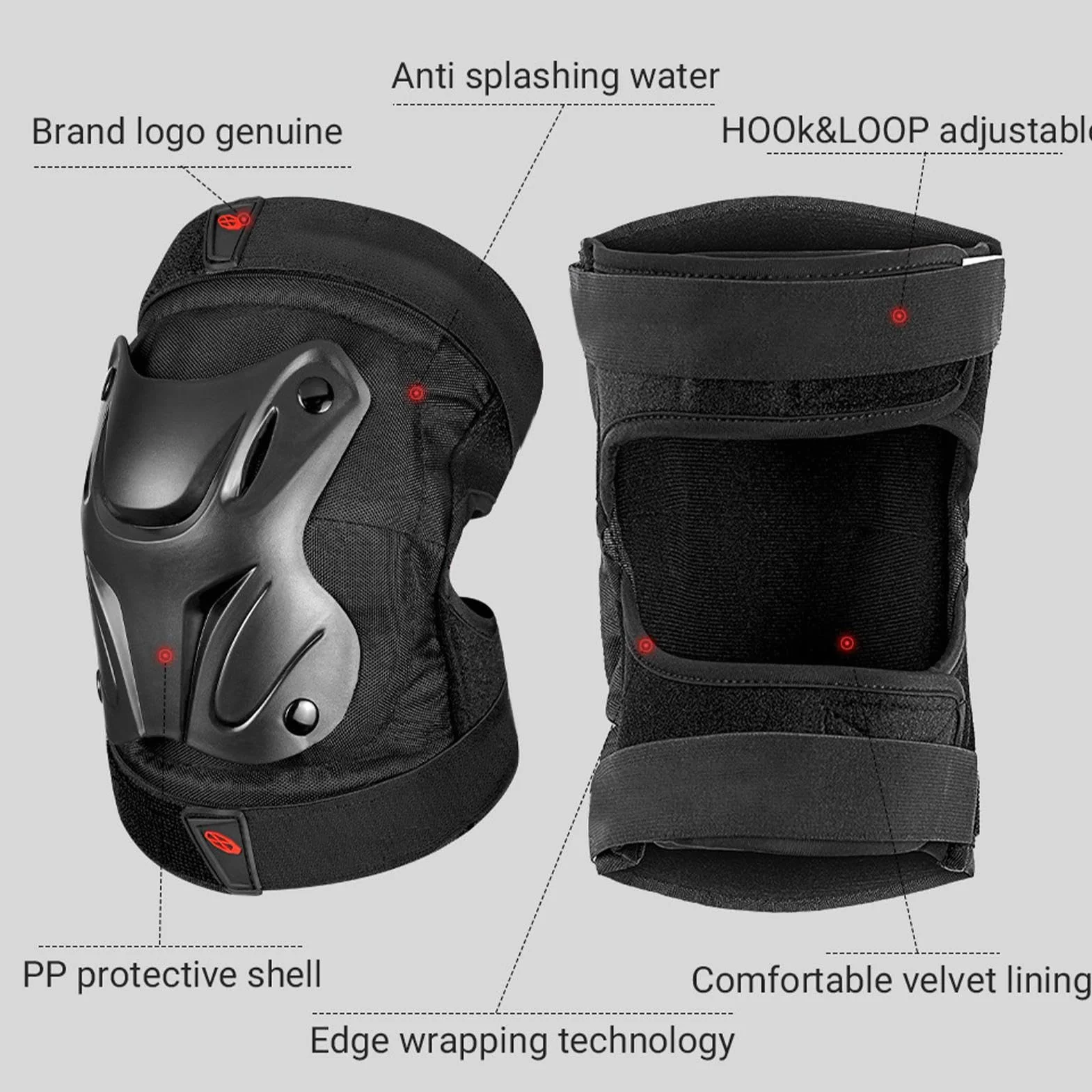 Brift Cuscinetti Ginocchia Gomiti Moto Protezione Antiurto Regolabili Accessori Bicicletta Pattinaggio