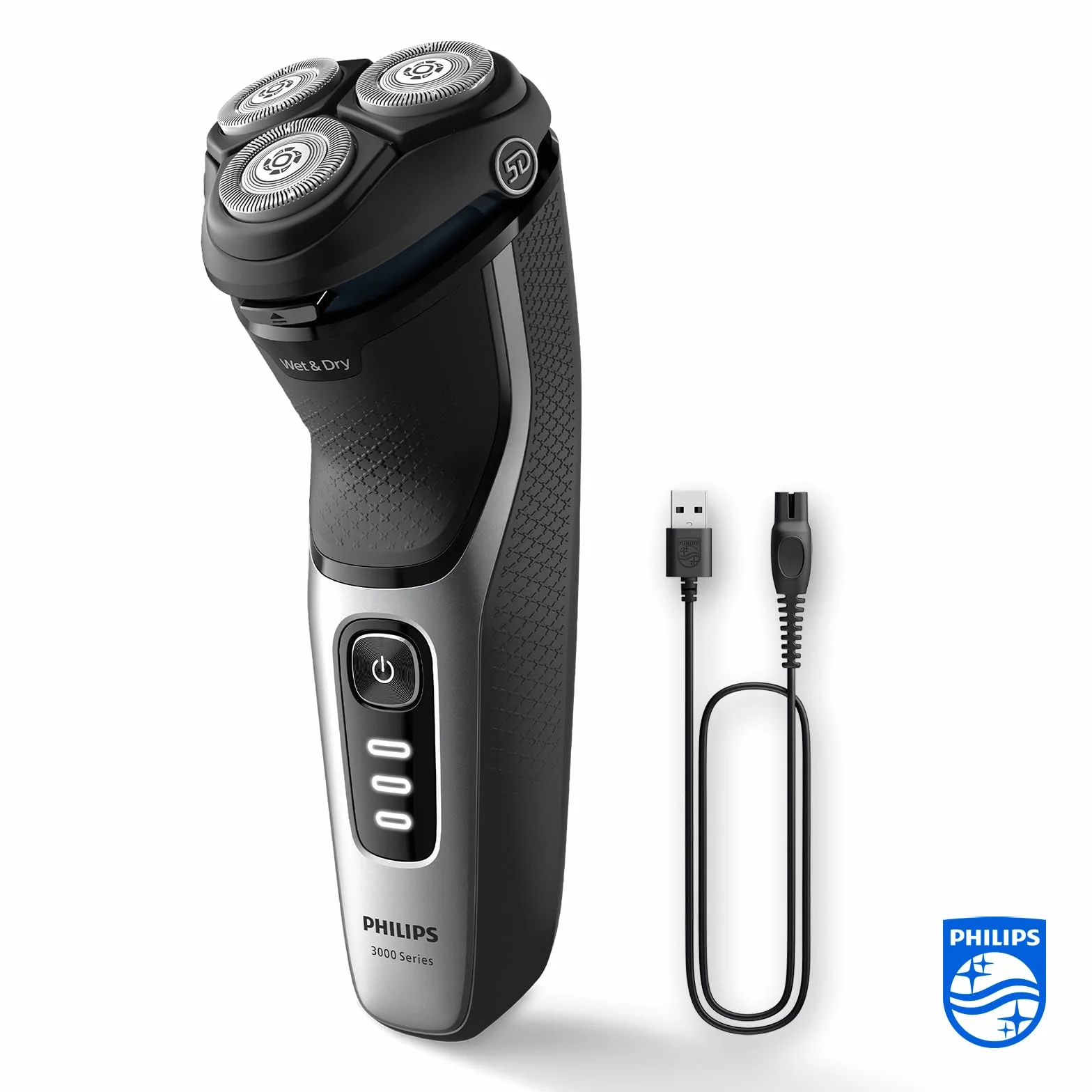 Philips Serie 3000 Rasoio Elettrico Wet & Dry Uomo SkinProtect Deep Black S3241/12
