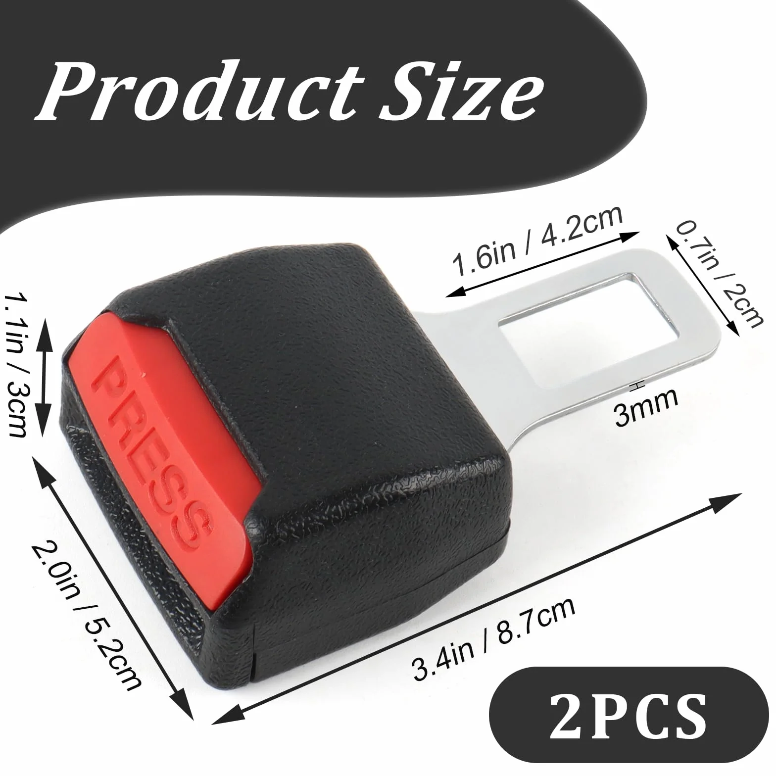 2 pezzi accessori per auto 3,43 IN/8,7 cm, accessori auto universali, ricambi auto adatti per la maggior parte dei veicoli