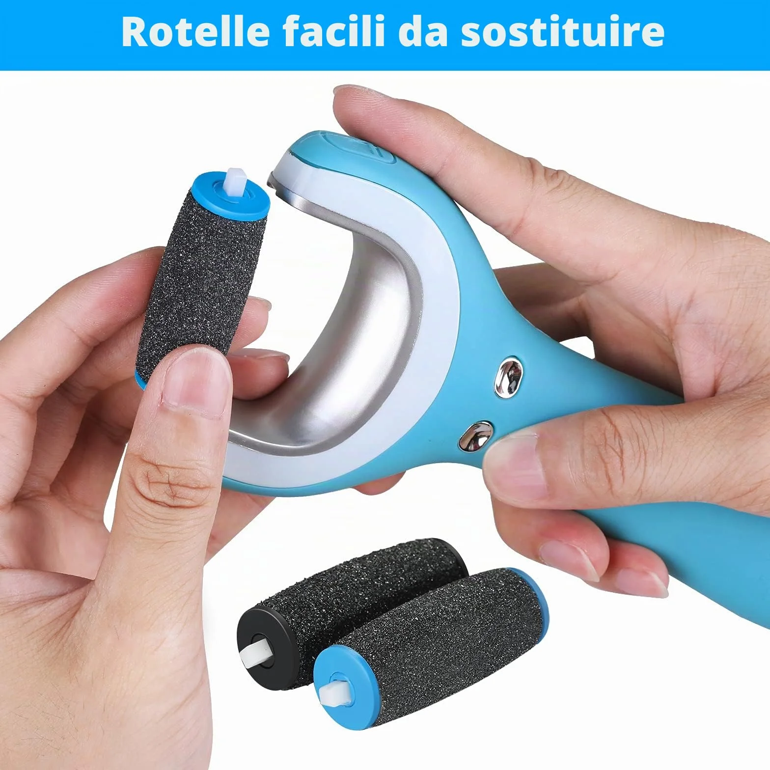 Dr Scholl Velvet Smooth Rullo Pedicure Elettrico 2 Tipi di Rugosità Ricariche Lima Piedi Esfoliante