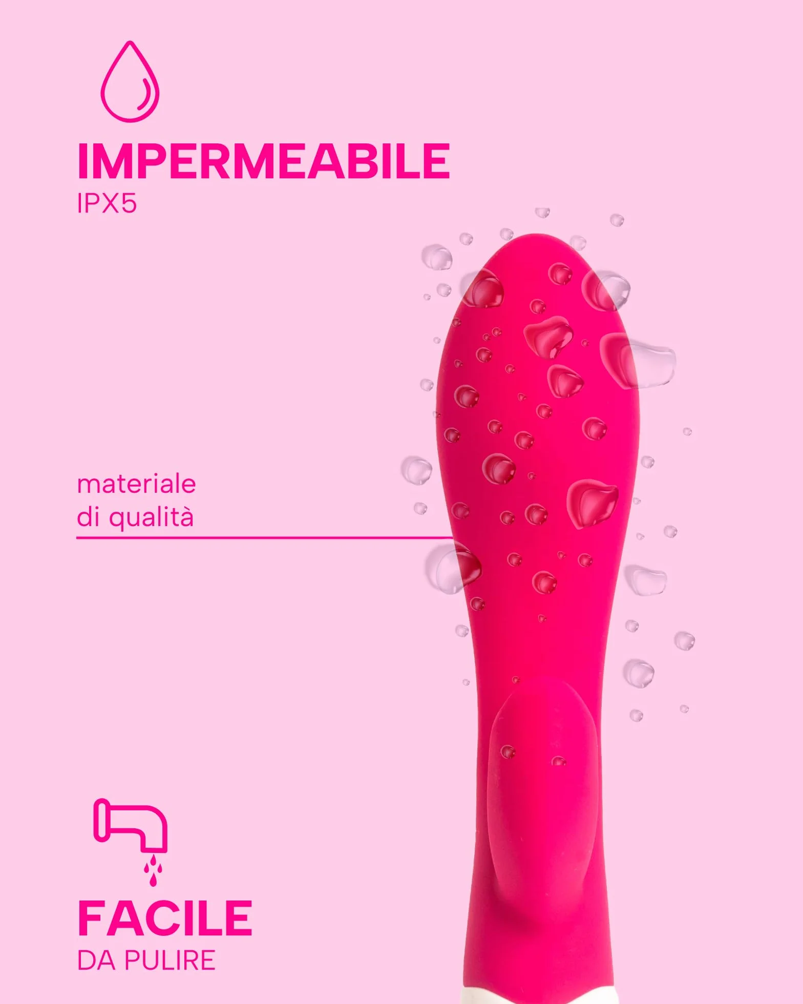 MySecretCase Vibratore Rabbit Punto G Squirting 19,5cm 10 Modalità Vibrazione Sexytoysys (Fucsia)