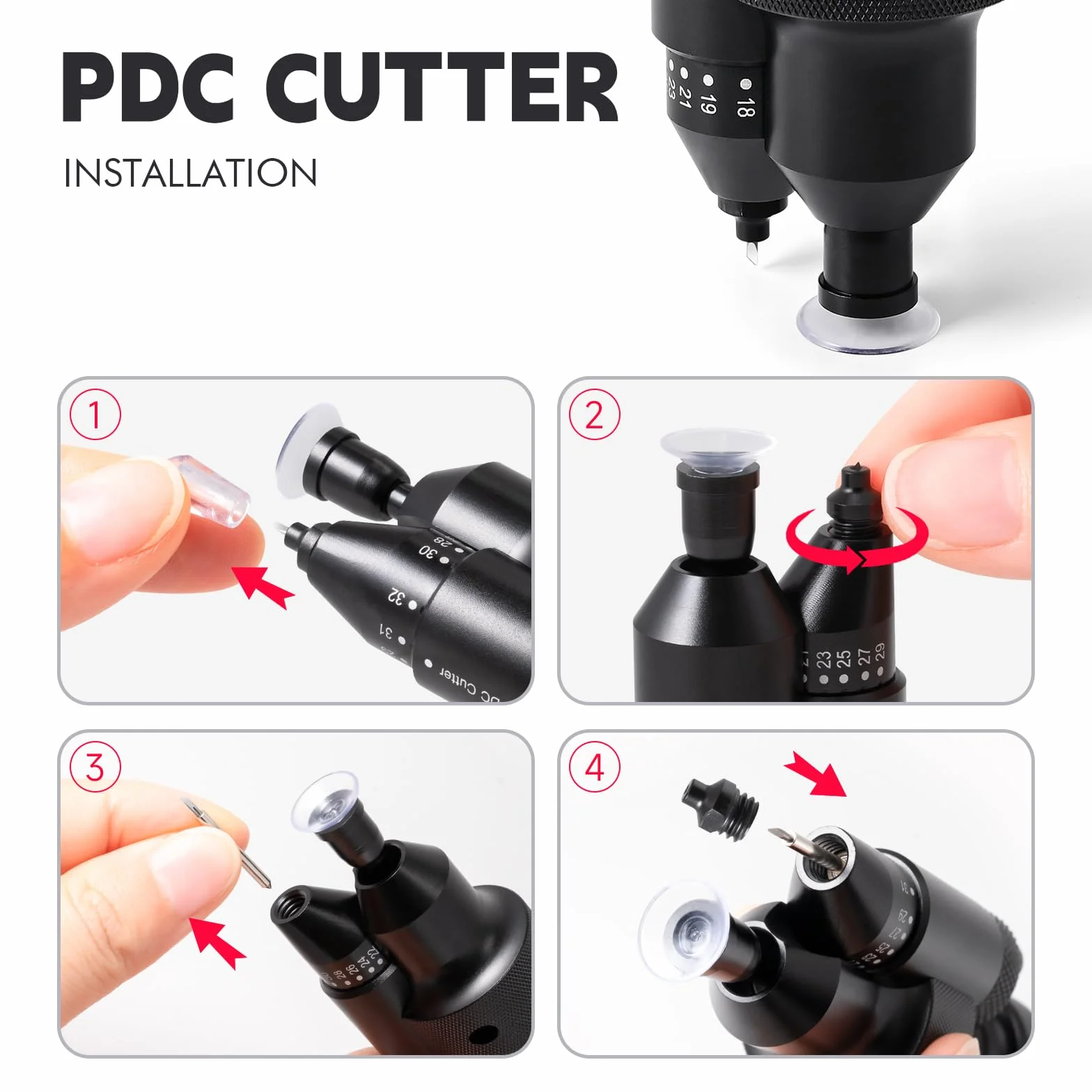 FOSHIO Taglierina di precisione,Taglio Circolare,Taglierina di Pellicole e Tinte per finestrini, Tagliere sensore di precisione PDC PPF, 18mm-32mm Preciso Auto Radar Loch Cutter