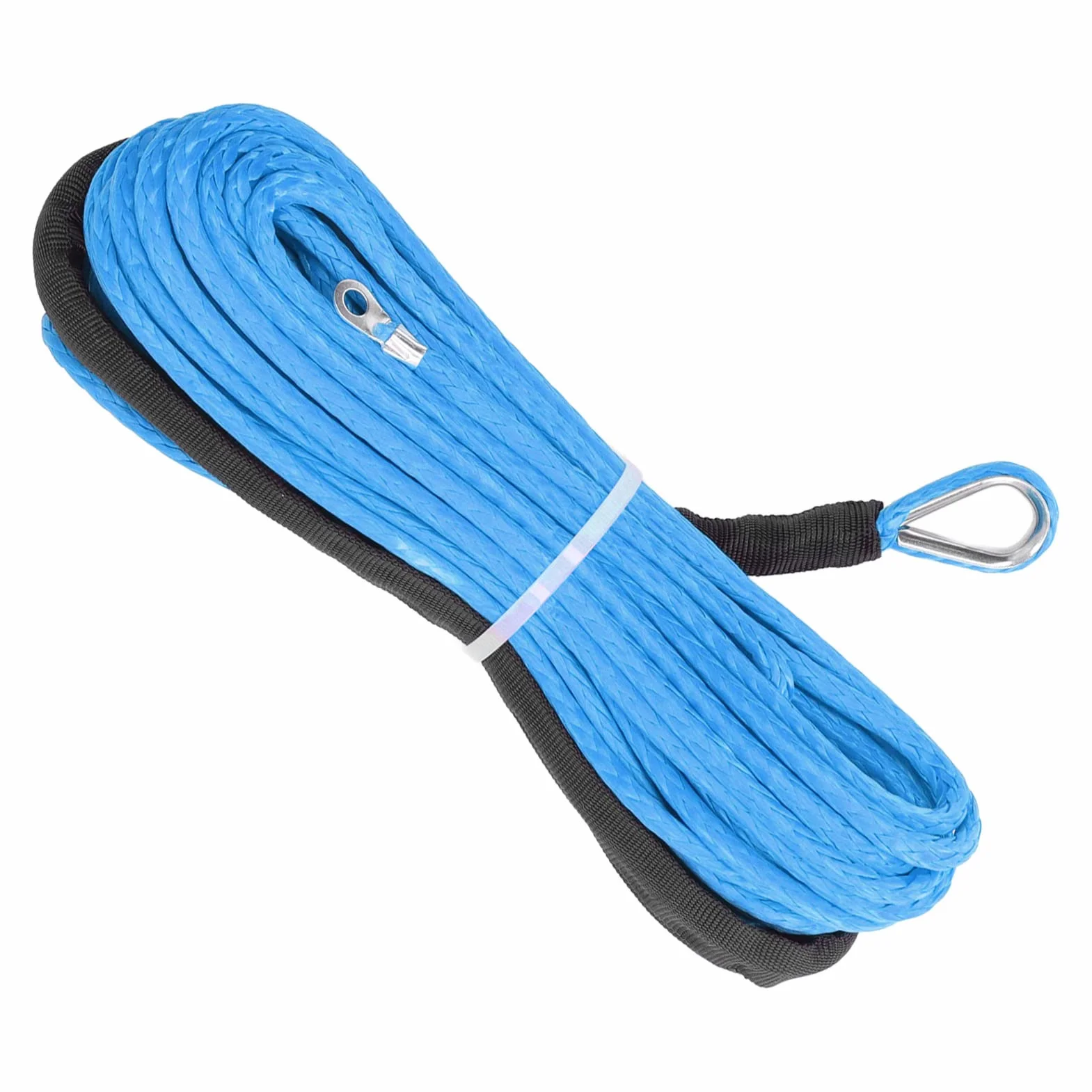 Corda d'Argano Sintetico 4.8mm x 15m 5500 Libbre di Rottura per Trailer ATV UTV (BLU)