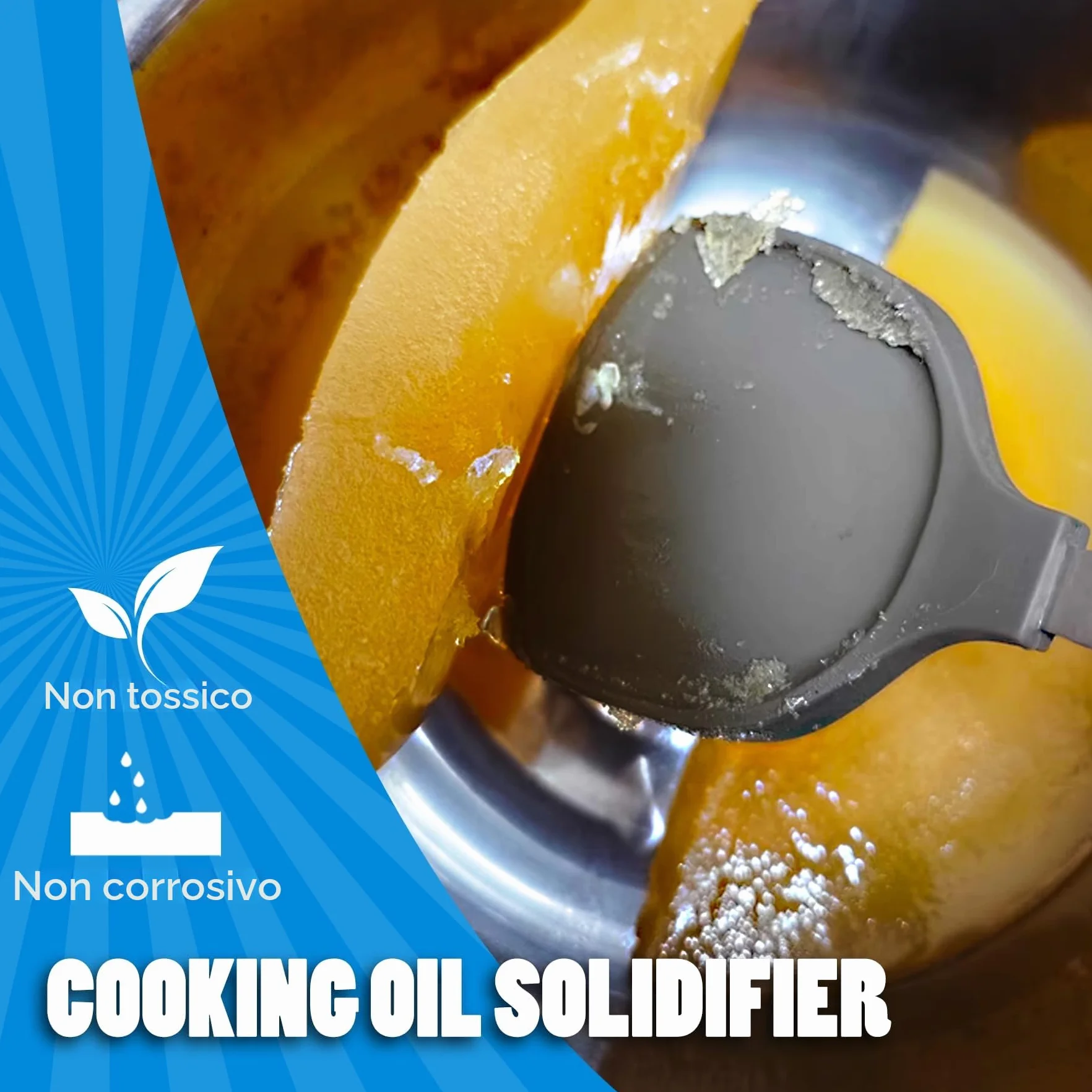 Solidificante Olio da Cucina in Polvere - Solidificatore Grasso per Olio Fritto, Raccolta 100%, Eliminazione Fino a 8.5 L