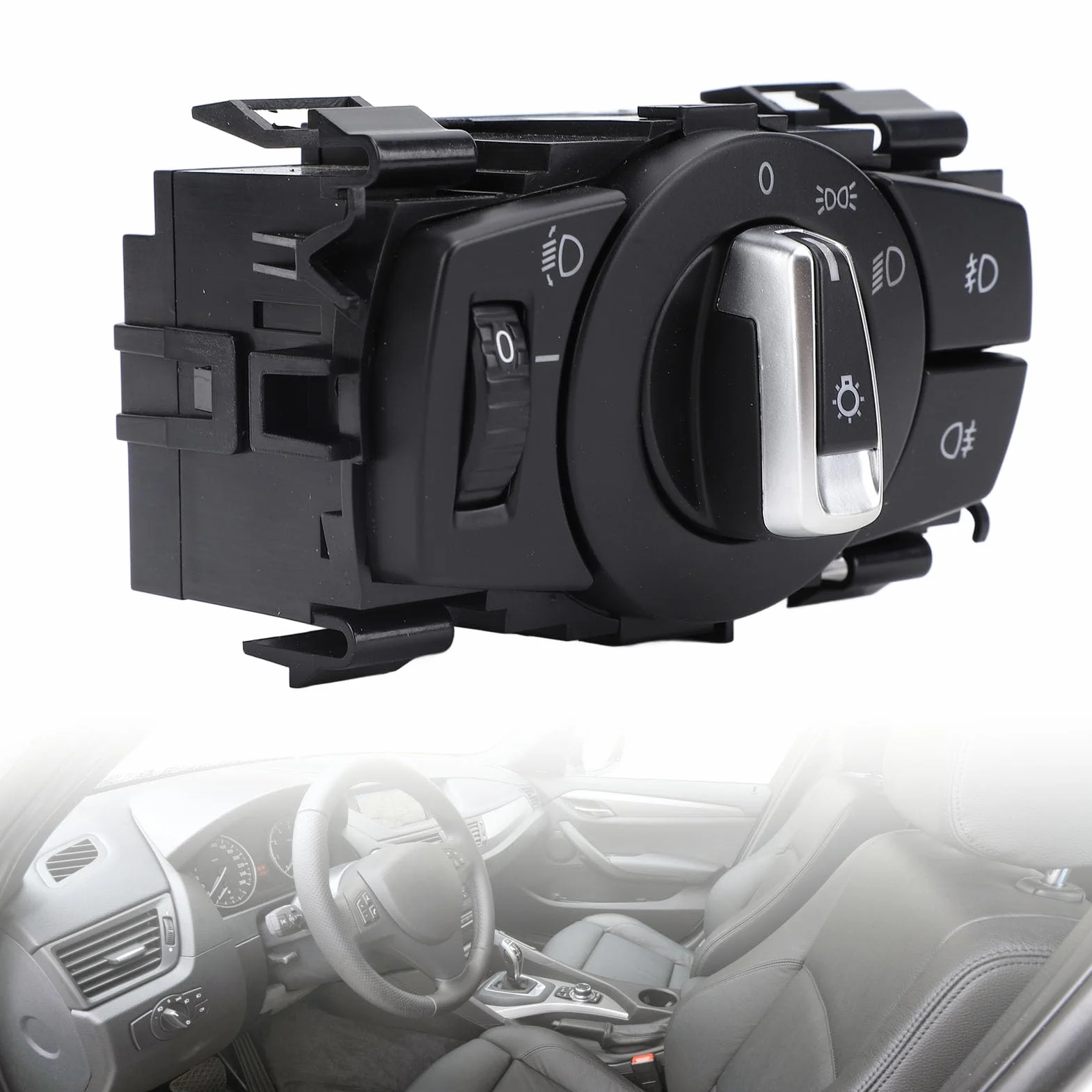 Unità di Controllo Interruttore Fari 61319169405 per BMW Serie 1 E82 E88 Serie 3 E90 E91 LCI