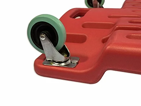 SOGI X4-13 Carrello Lettino Sotto Auto XL Termoformato Ergonomico Rosso 6 Ruote Piroettanti