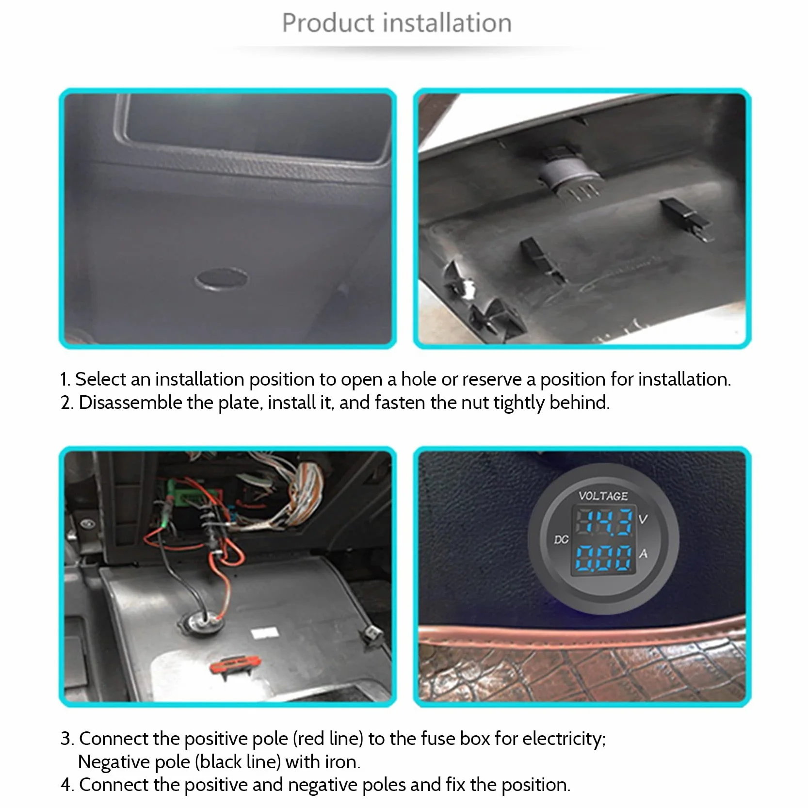 Voltmetro Digitale Un LED per Auto DC 12V / 24V LED Dual Voltmetro Amperometro Indicatore di Tensione per Barca Auto Universale Impermeabile Rosso