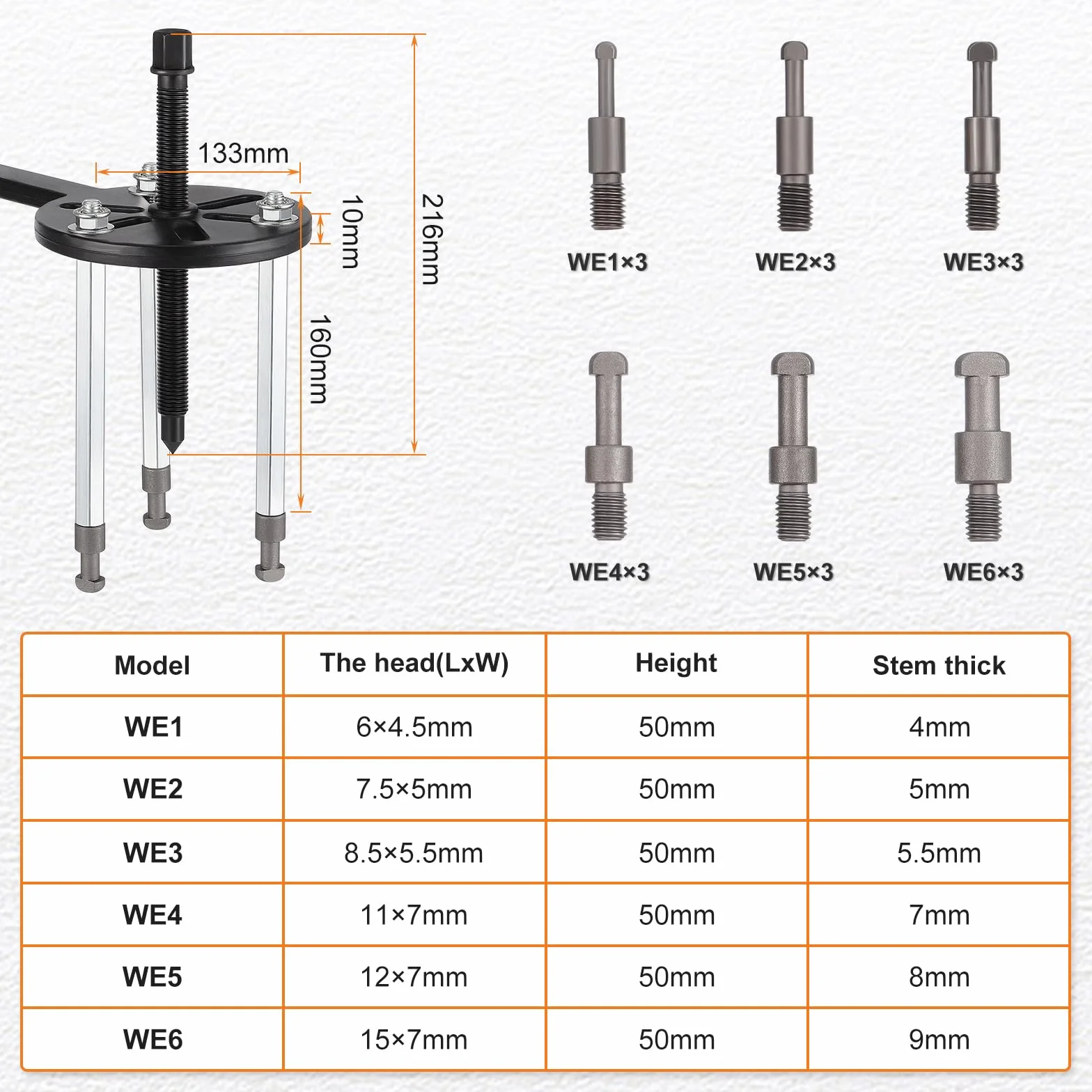 Gueenky 21 in 1 Set Estrattori per Cuscinetti Interni, 3 Ganasce Separatore Kit Smontaggio Cuscinetti
