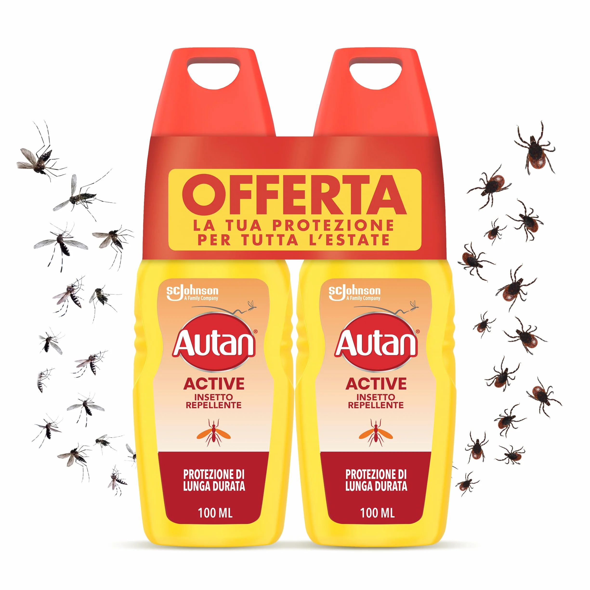 Autan Active Vapo Spray Antizanzare Repellente Zanzare 8 ore Protezione 2x100ml