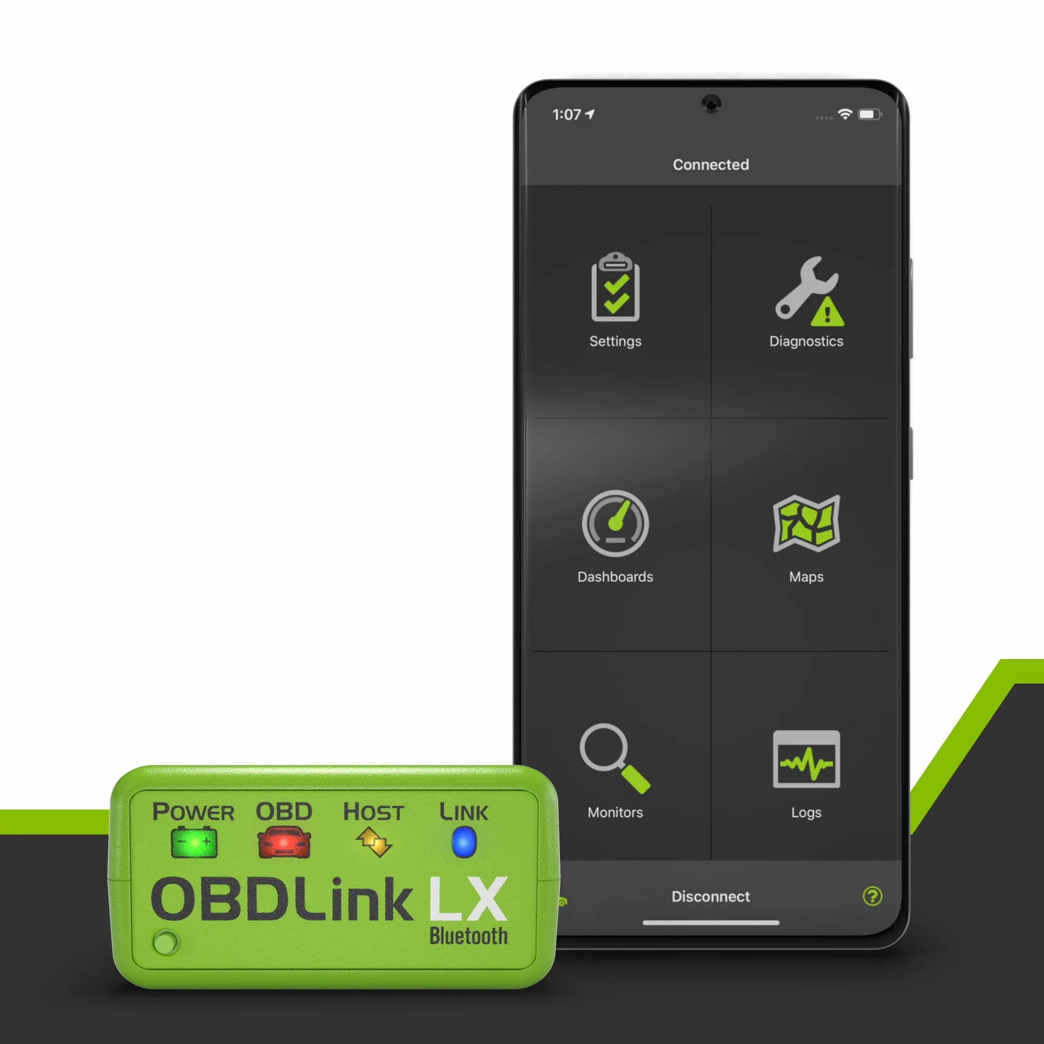 ScanTool OBDlink LX 427201 Strumento di scansione OBD-II Bluetooth professionale per Android e Windows